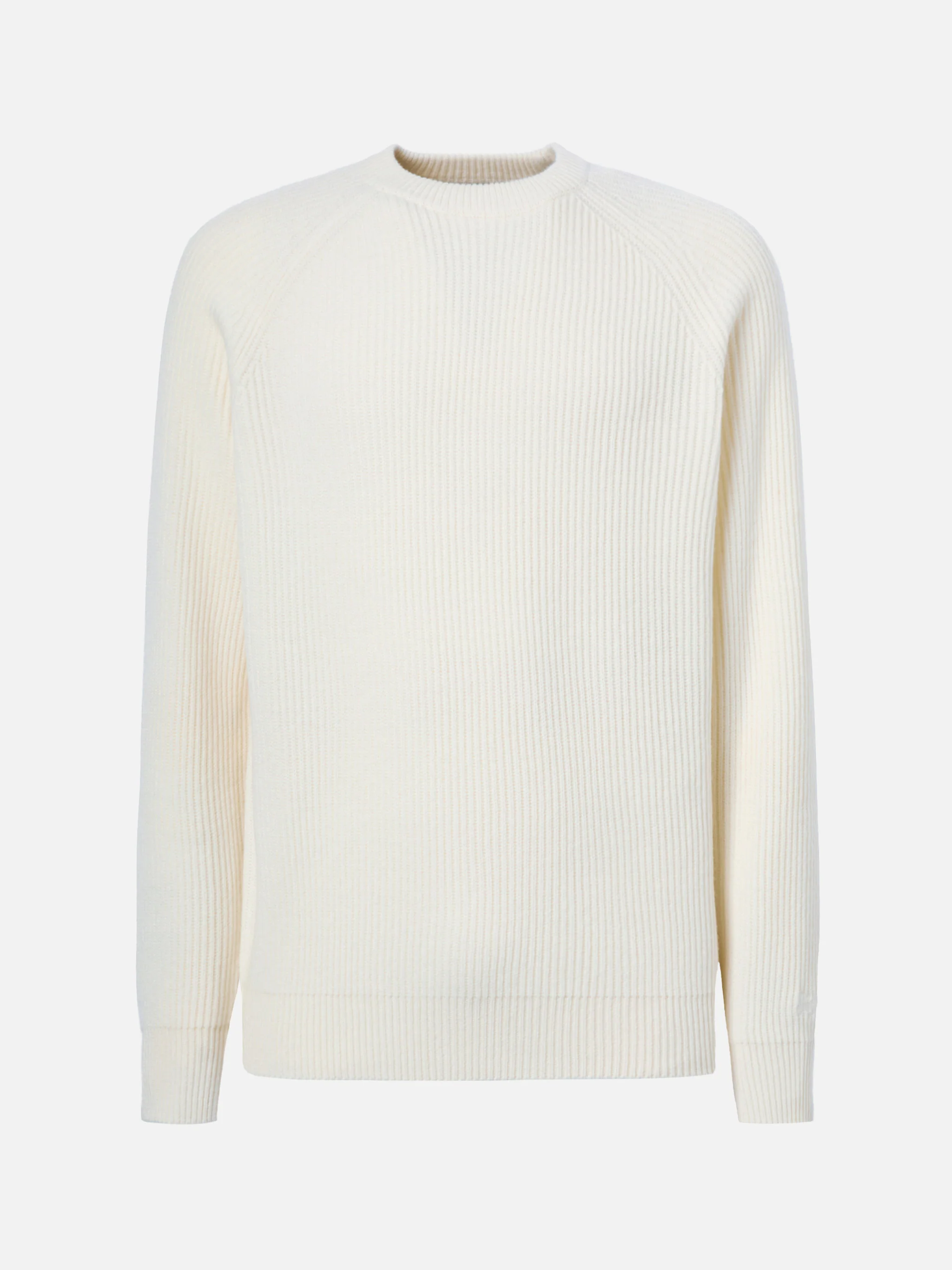 Maglione Marine in pura lana bianco a coste inglesi - Image 5
