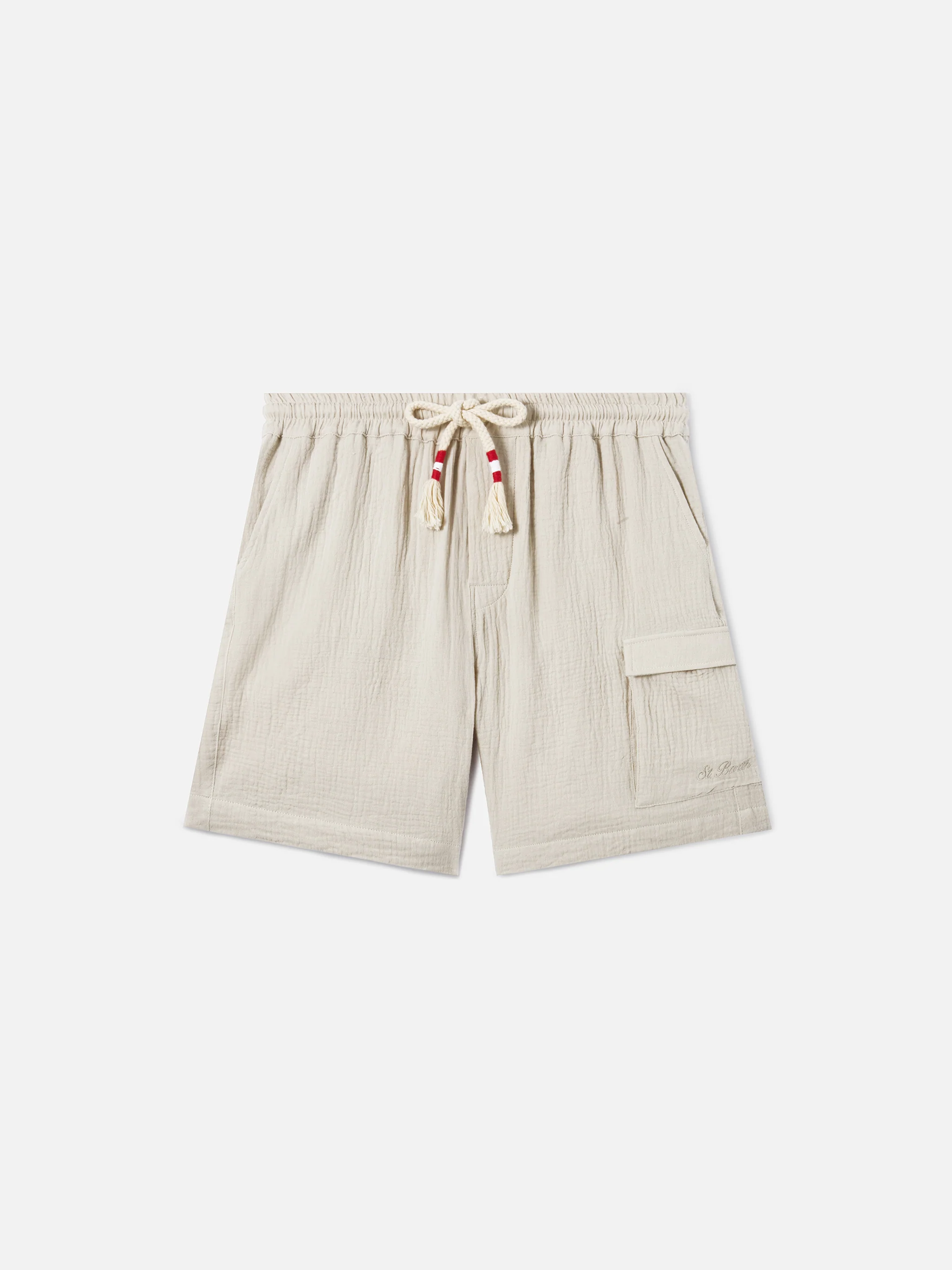 Bermuda Marseille in garza di puro cotone soft beige - Image 4
