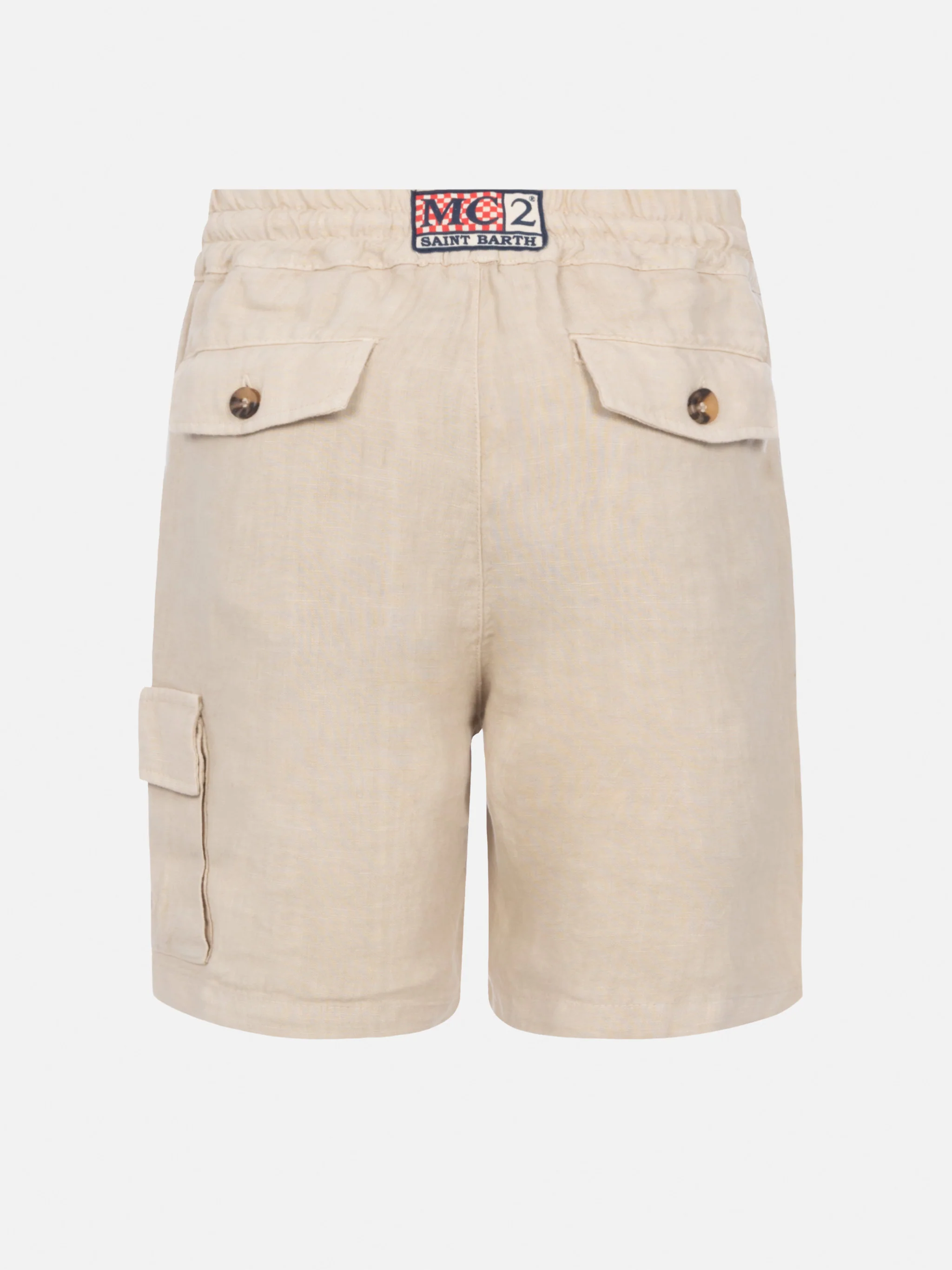 Bermuda Marseille Jr in lino beige - Image 2
