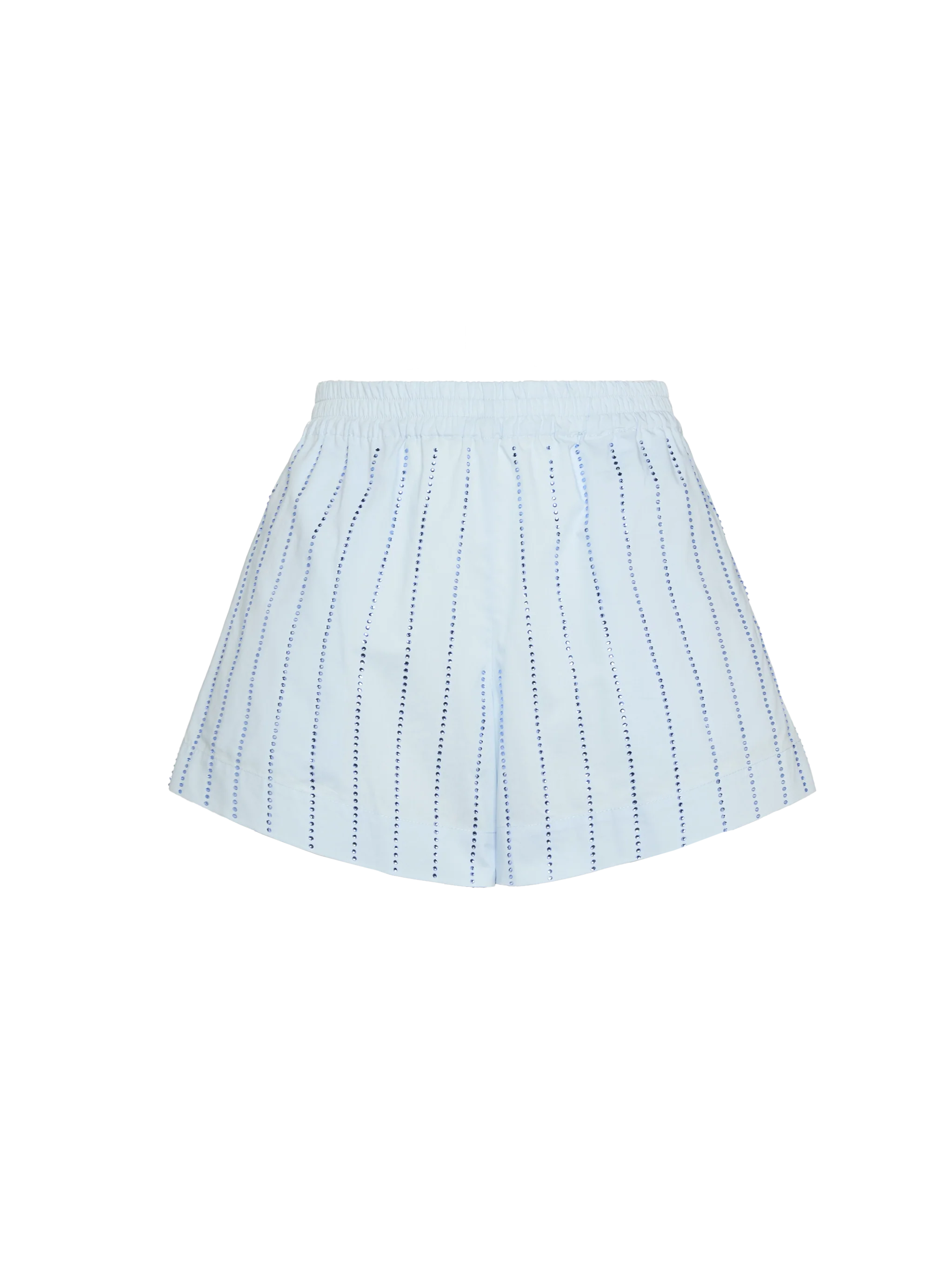 Meave shorts pull up in popeline di cotone con decorazione in strass a righe - Image 5