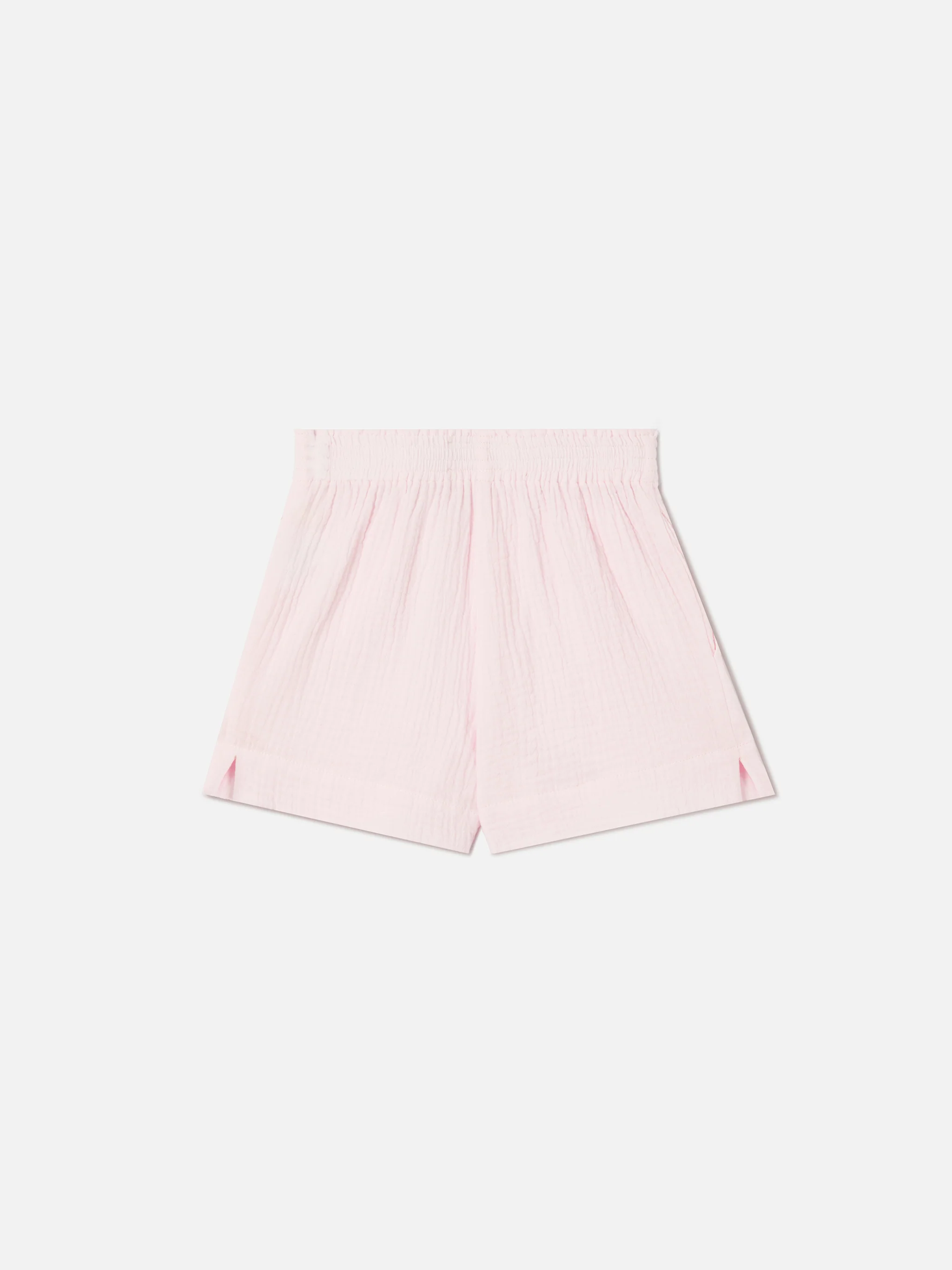 Short Meave Jr in mussola di cotone rosa - Image 2
