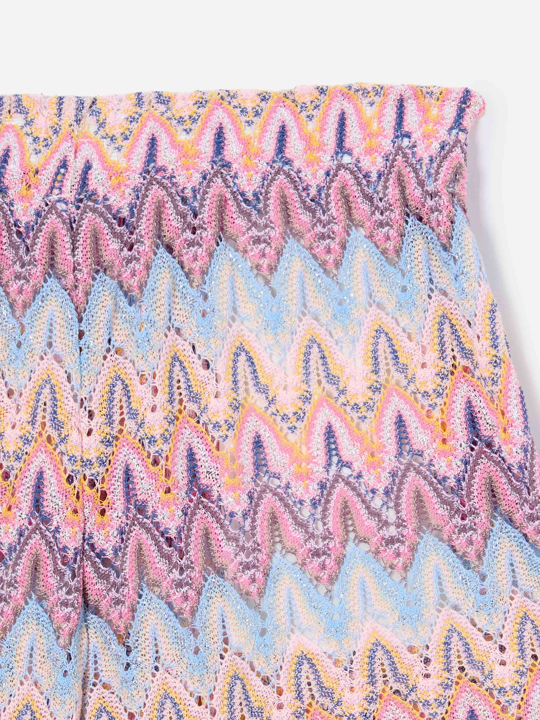 Short Meave Jr in maglia raschel con motivo fiamma pastello - Image 3