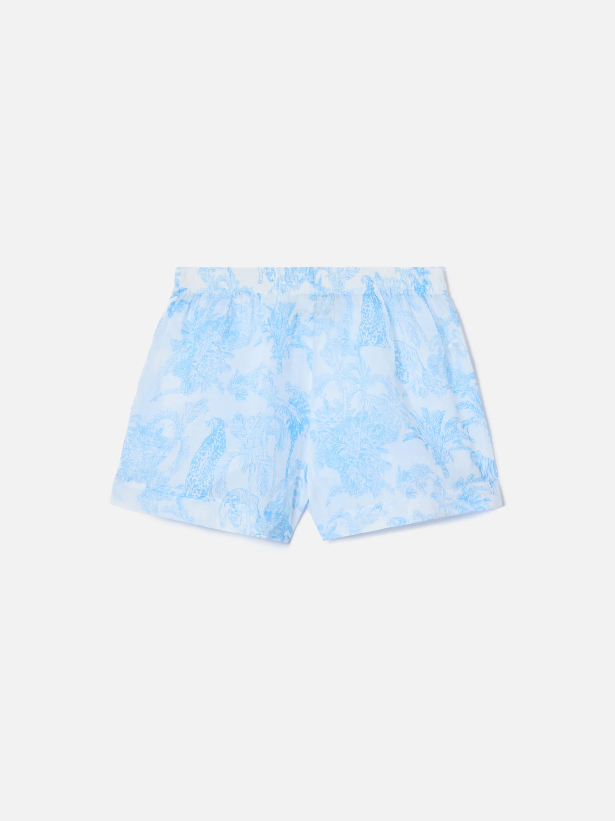 Shorts Meave in ramie con stampa toile de jouy azzurra - Image 4