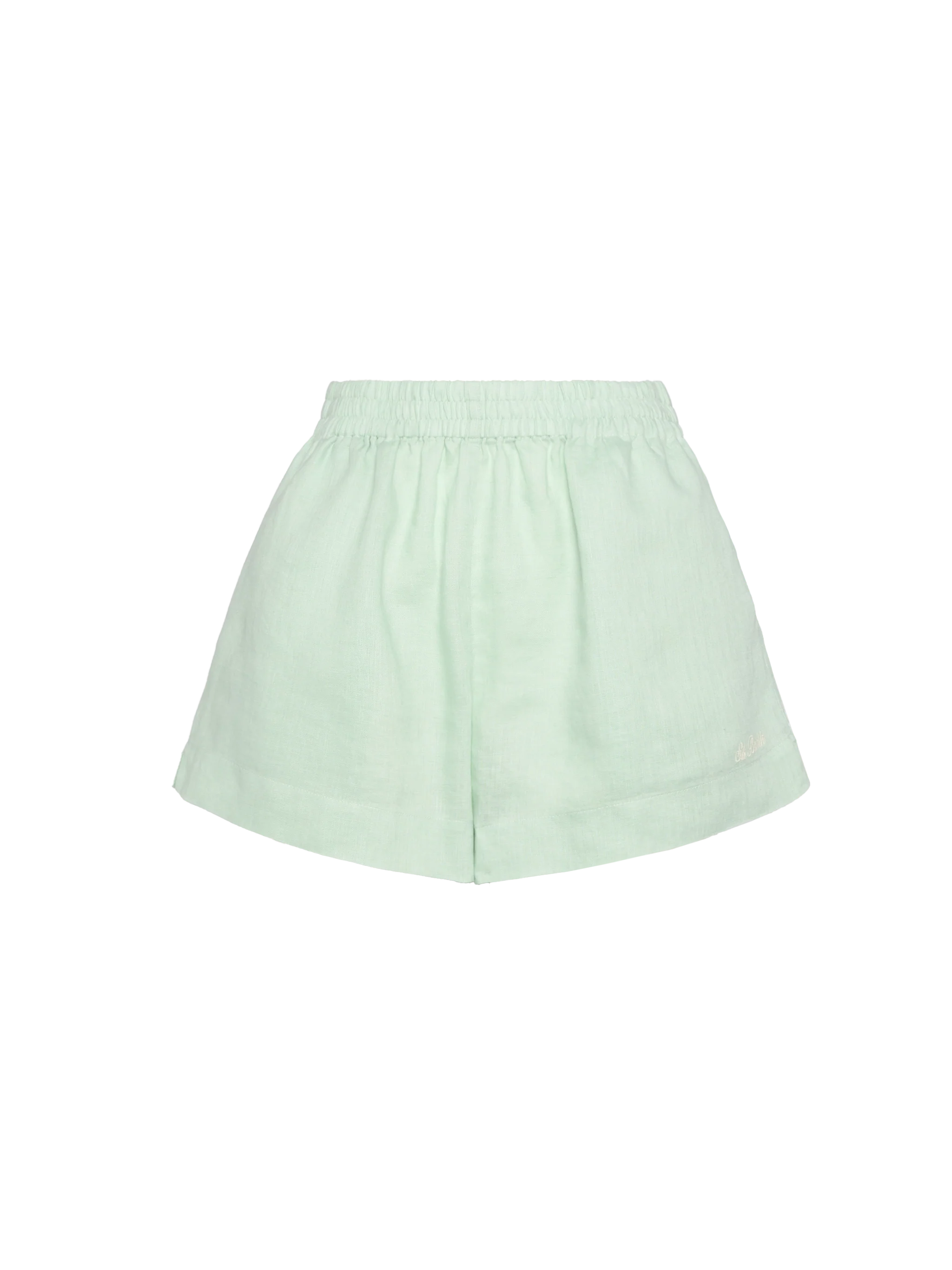 Meave shorts pull up in lino color verde salvia - Image 5