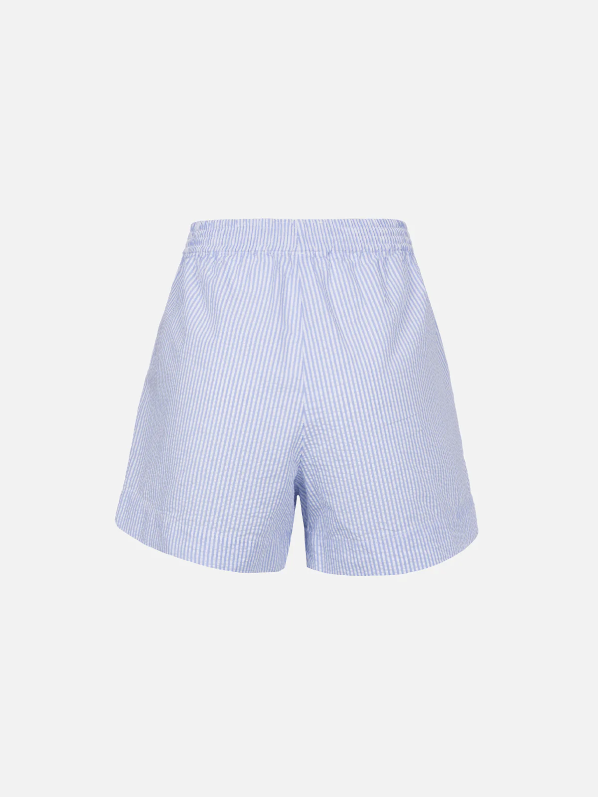 Meave shorts pull up in cotone seersucker con stampa a righe azzurre - Image 6