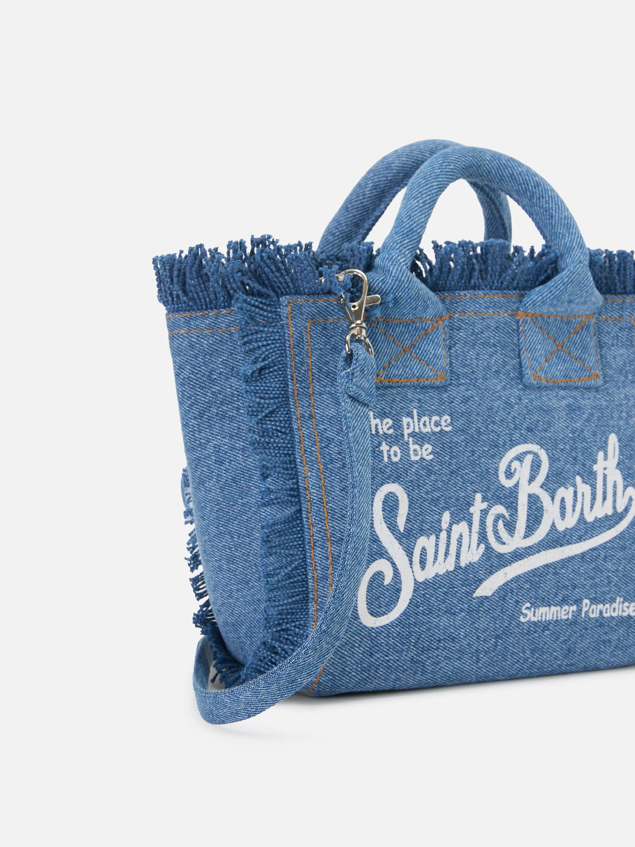 Borsa Vanity mini in denim lavaggio medio - Image 3
