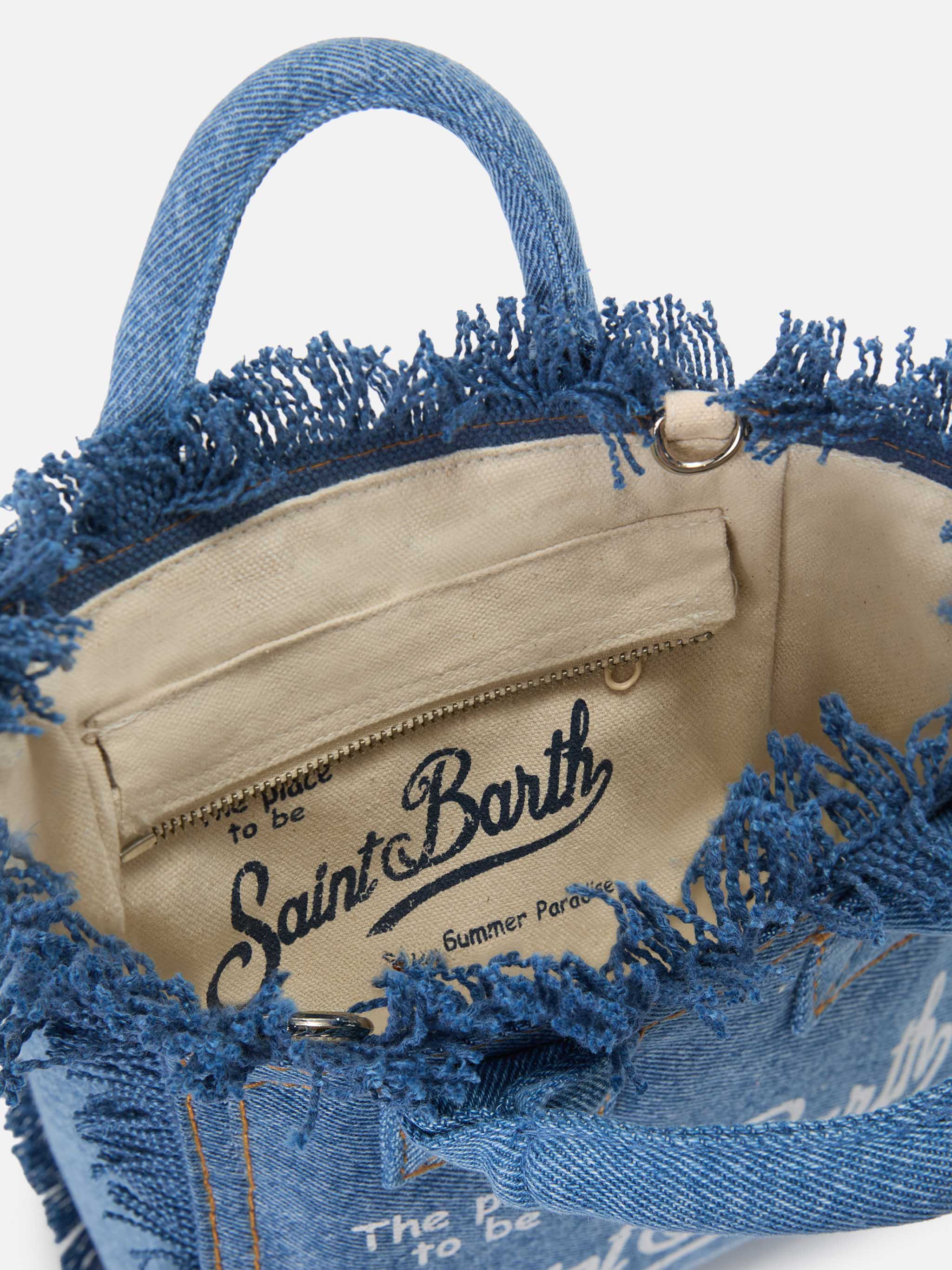Borsa Vanity mini in denim lavaggio medio - Image 4