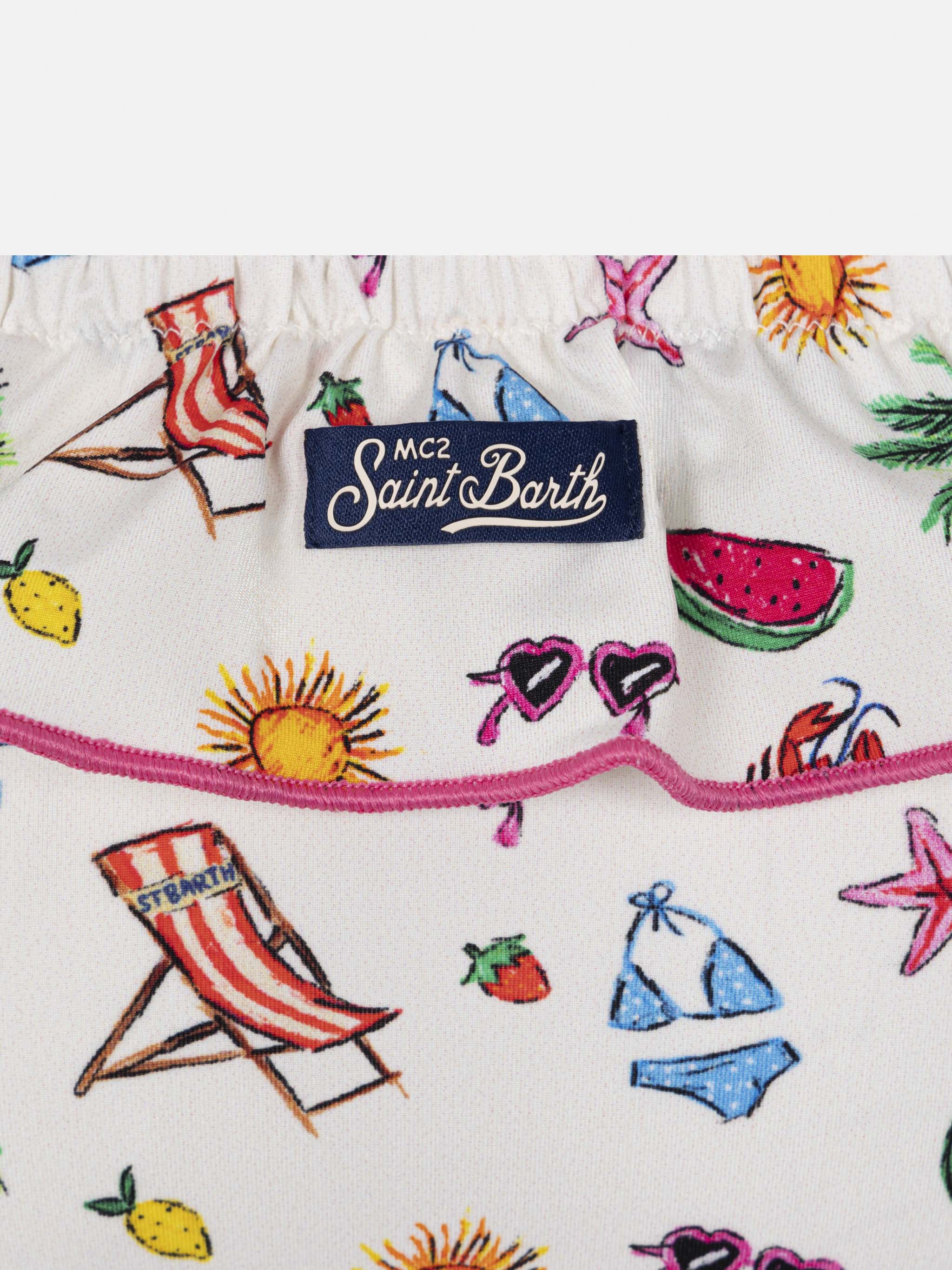 Bikini Melie con ricamo smock e volant - Image 3
