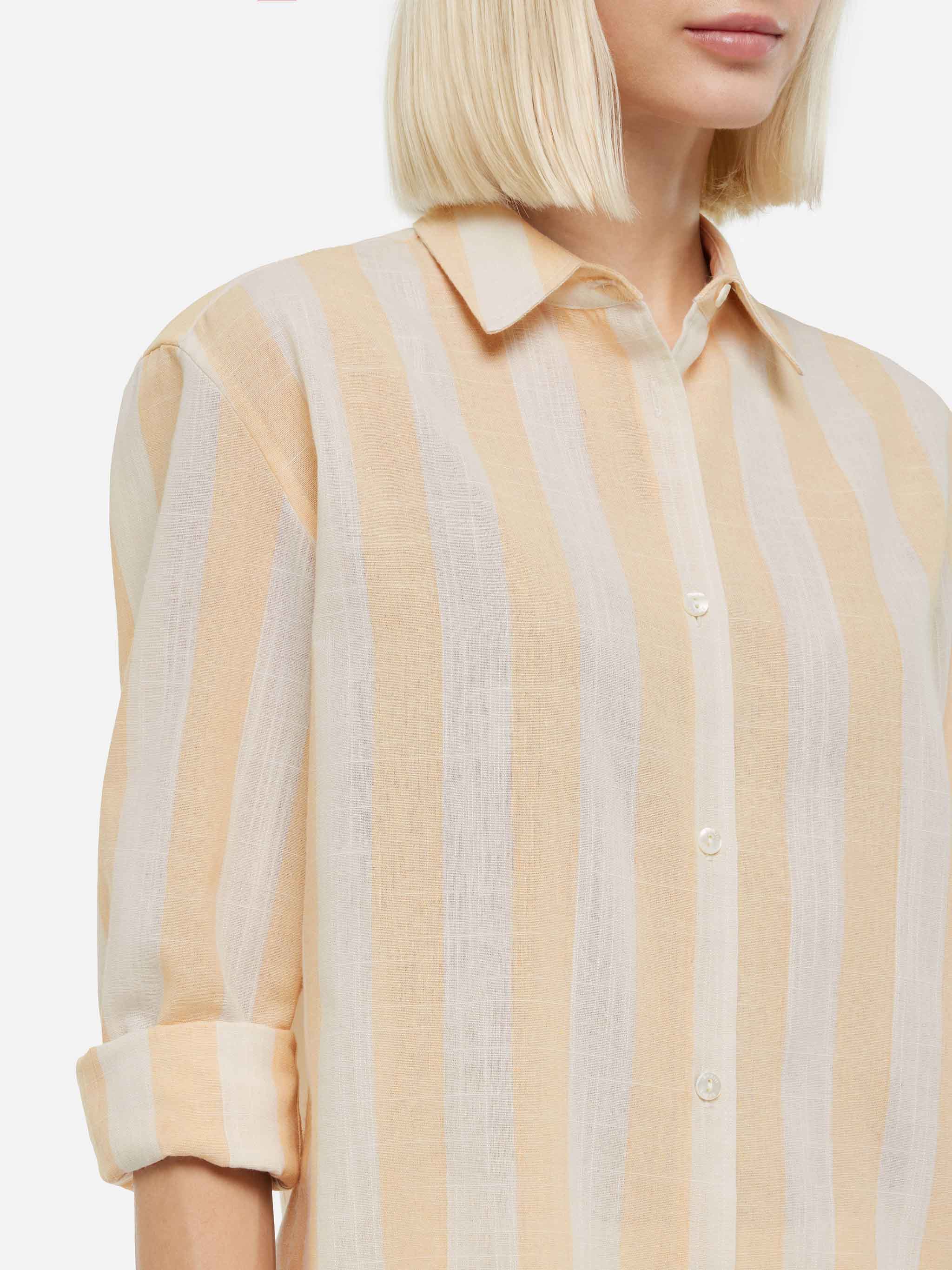 Camicia classica Meredith con stampa a righe beige - Image 2
