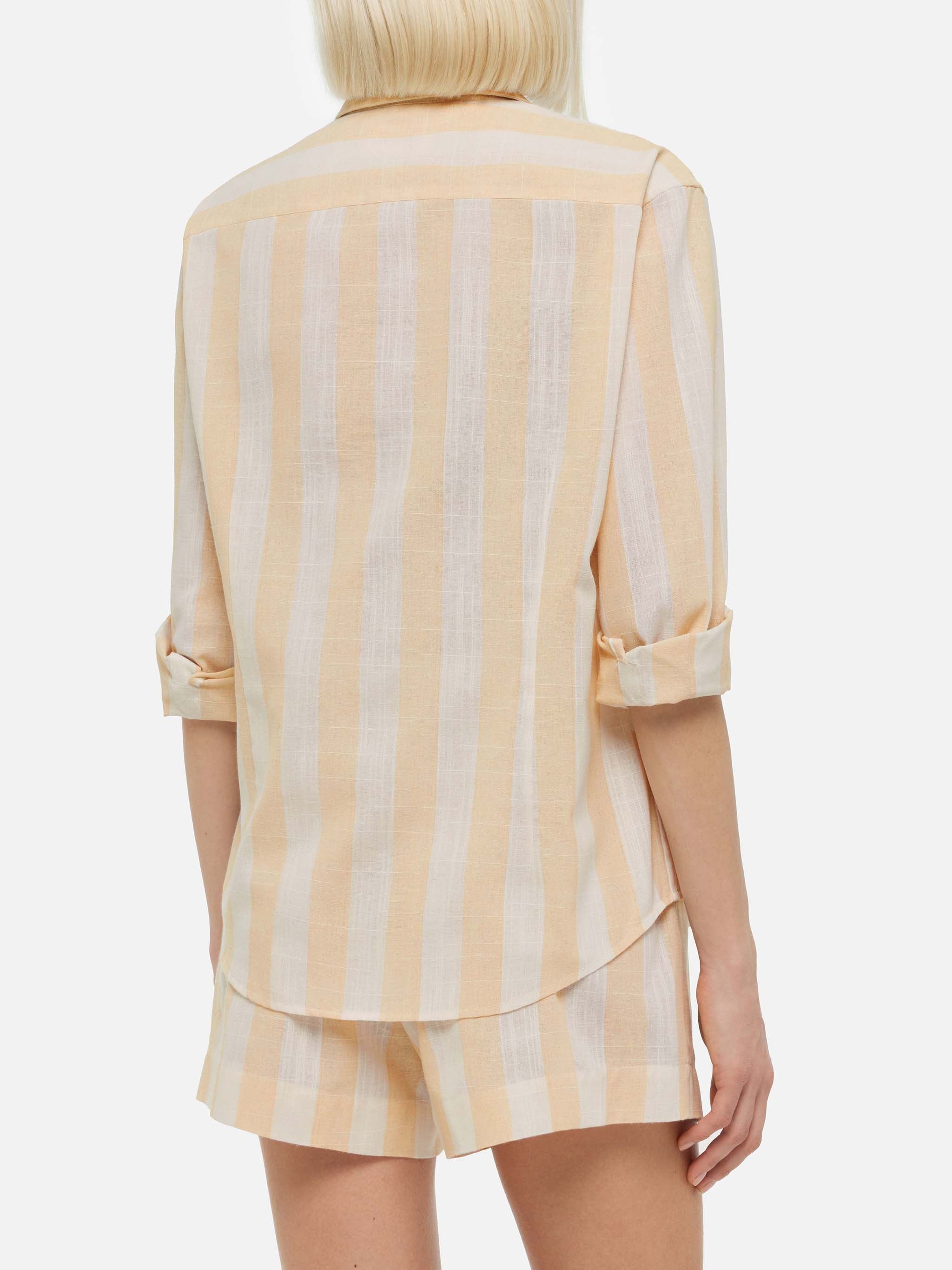 Camicia classica Meredith con stampa a righe beige - Image 3
