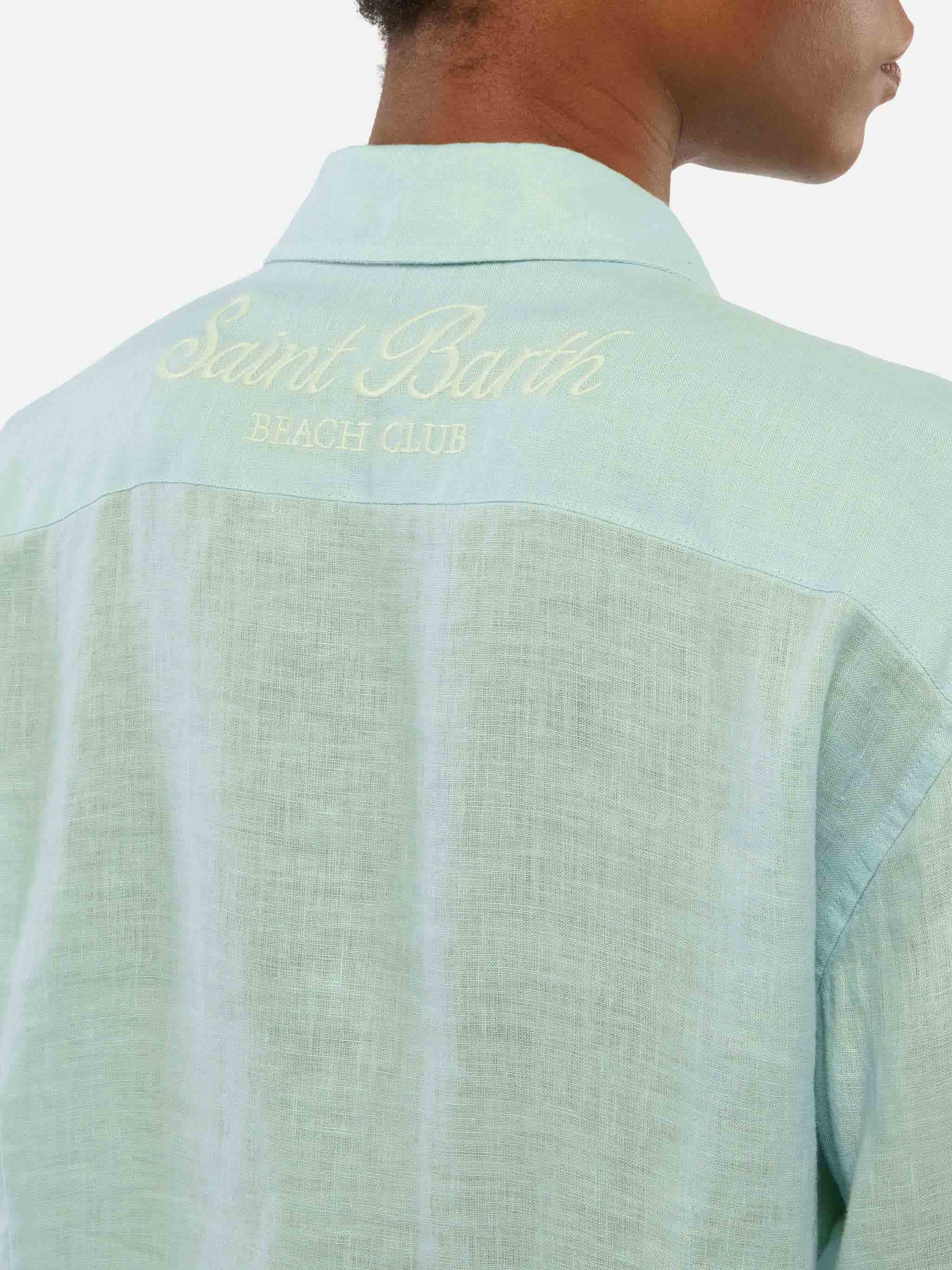 Camicia classica in lino Meredith con ricamo Saint Barth - Image 2