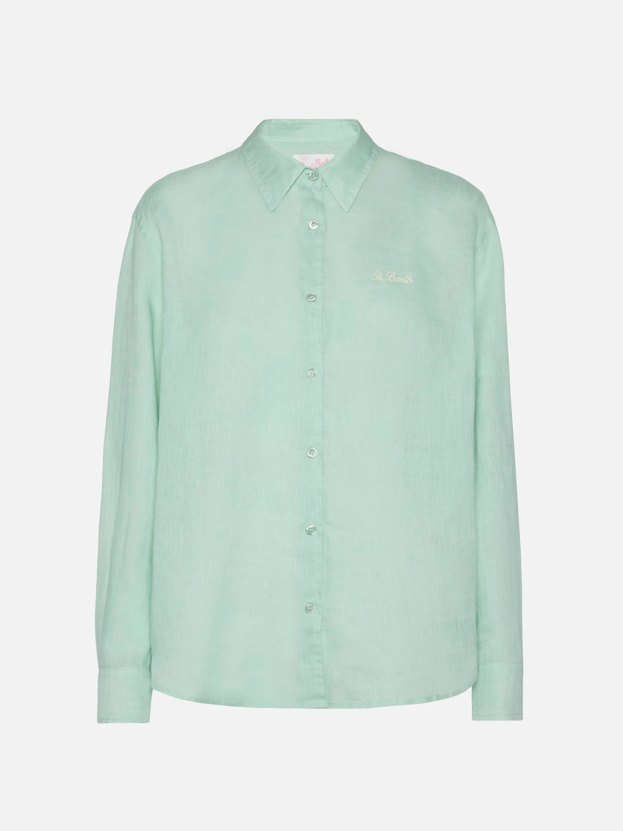 Camicia classica in lino Meredith con ricamo Saint Barth - Image 5