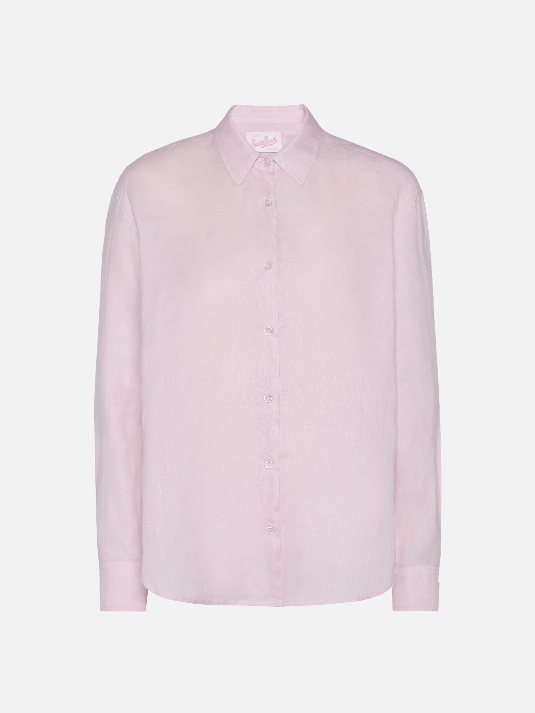 Camicia classica in lino Meredith rosa - Image 5