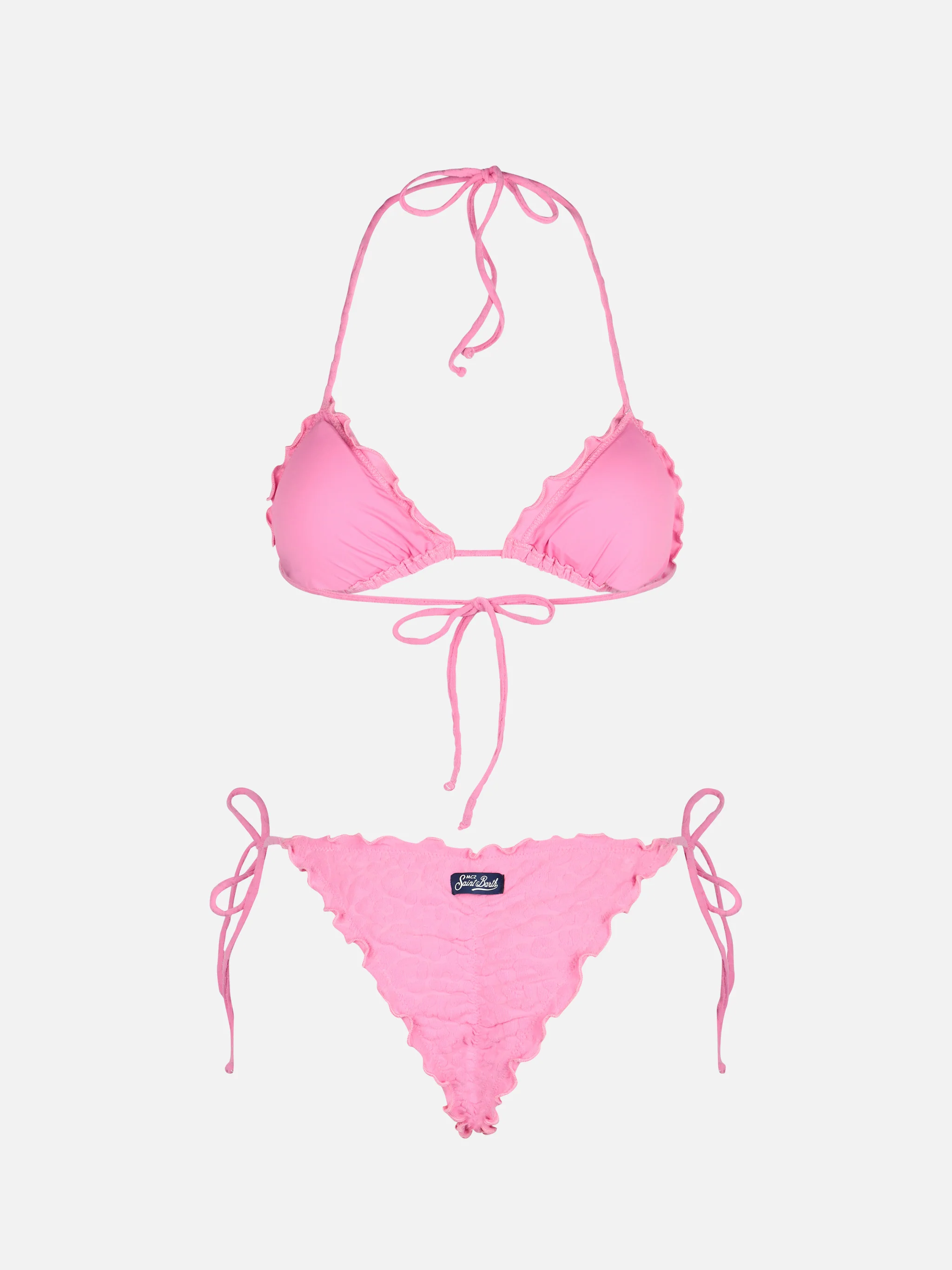 Bikini a triangolo classico Sagittarius Miami in rilievo con stampa animalier - Image 3