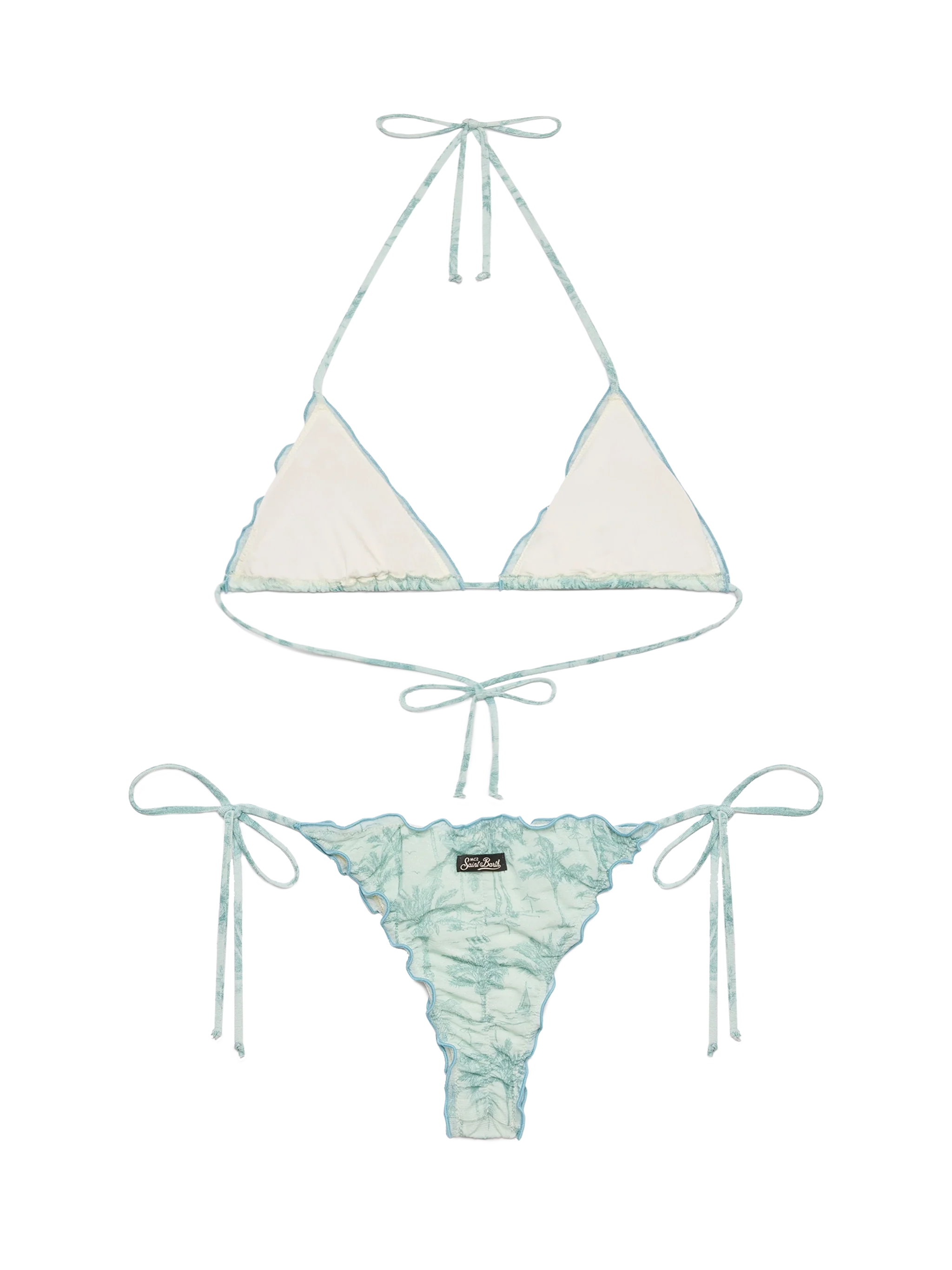 Bikini classico a triangolo lurex Sagittarius Miami con stampa toile de jouy - Image 3