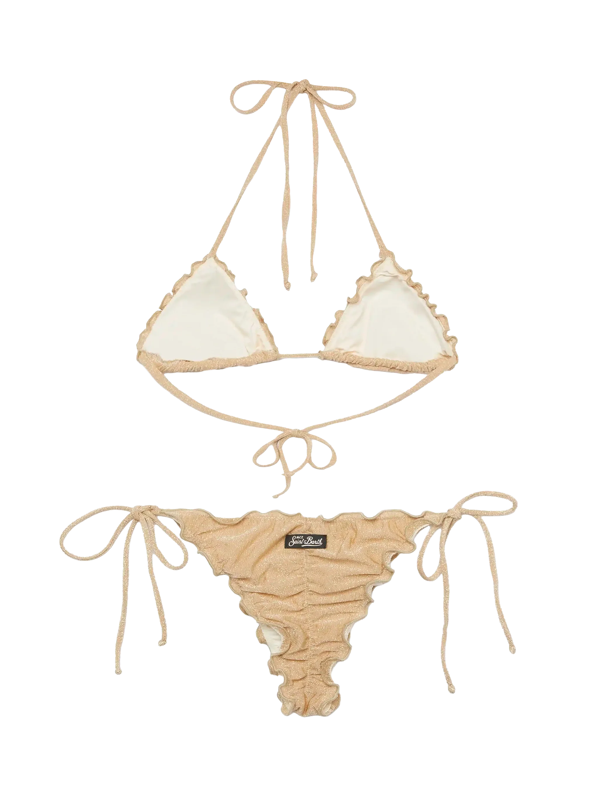 Bikini a triangolo classico Sagittarius Miami in lurex oro - Image 3