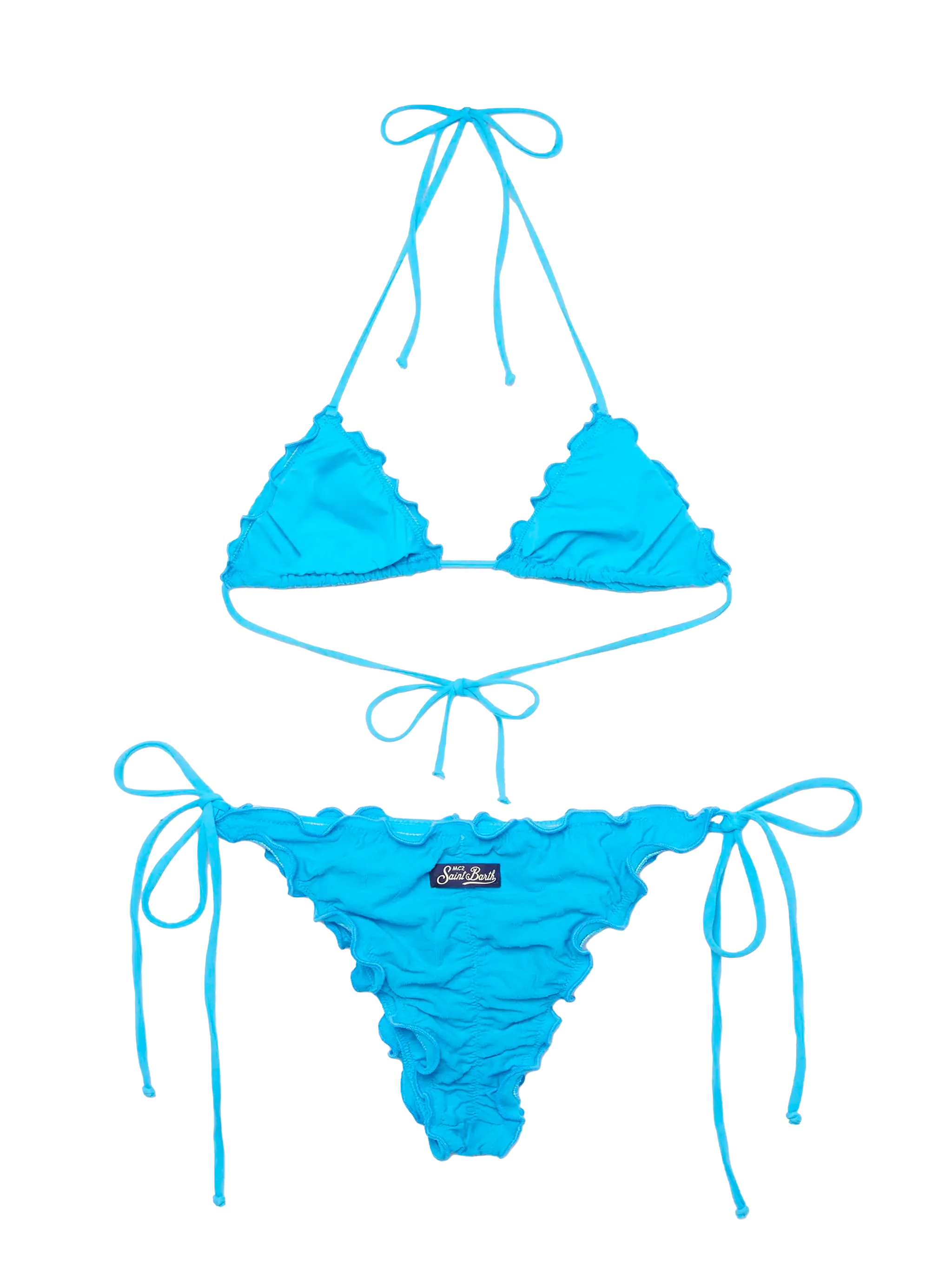 Bikini classico a triangolo con slip sgambato Sagittarius Miami in rilievo con stampa stella marina - Image 3