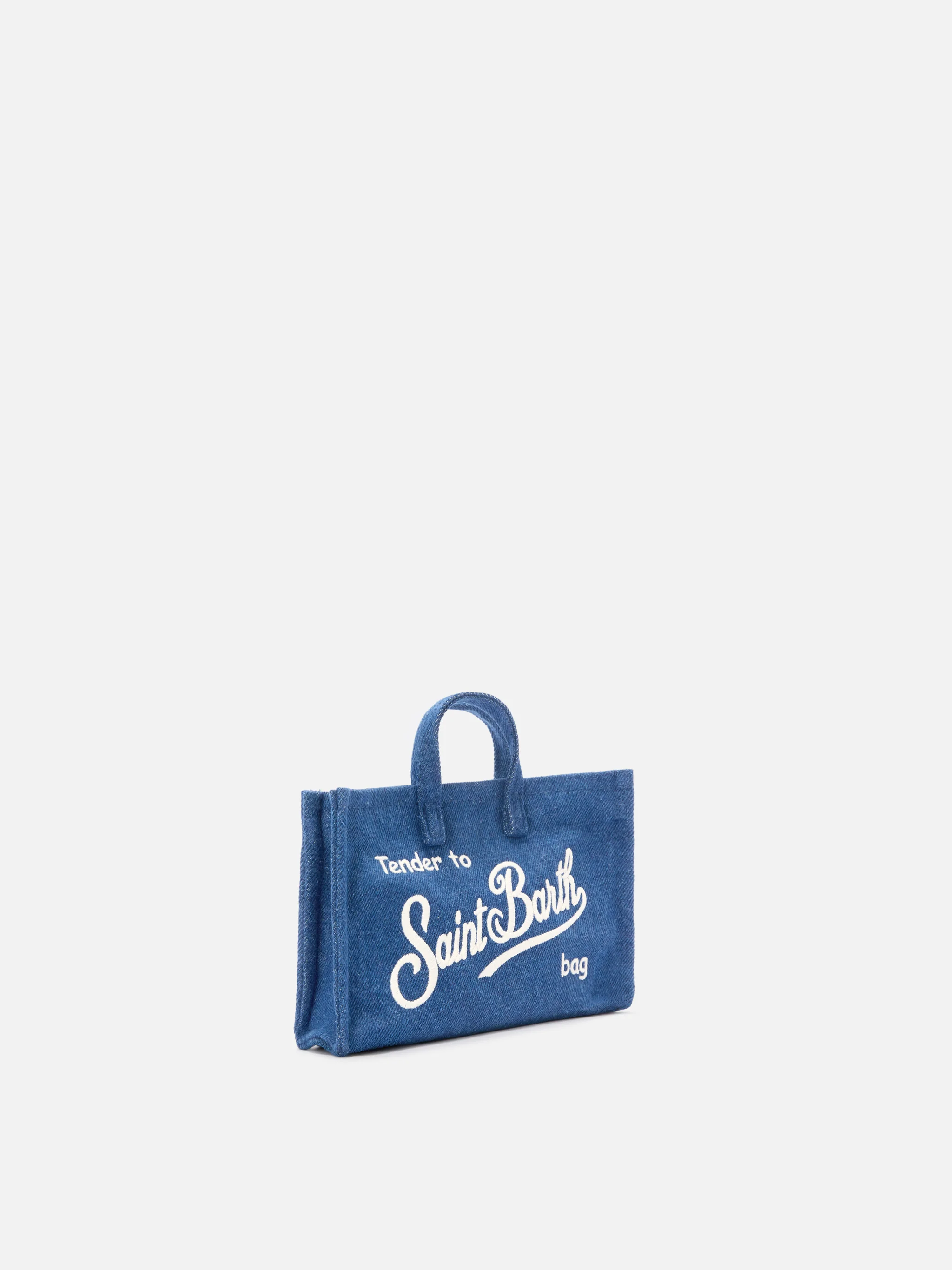Borsa Phone micro in tessuto denim con logo a contrasto - Image 2