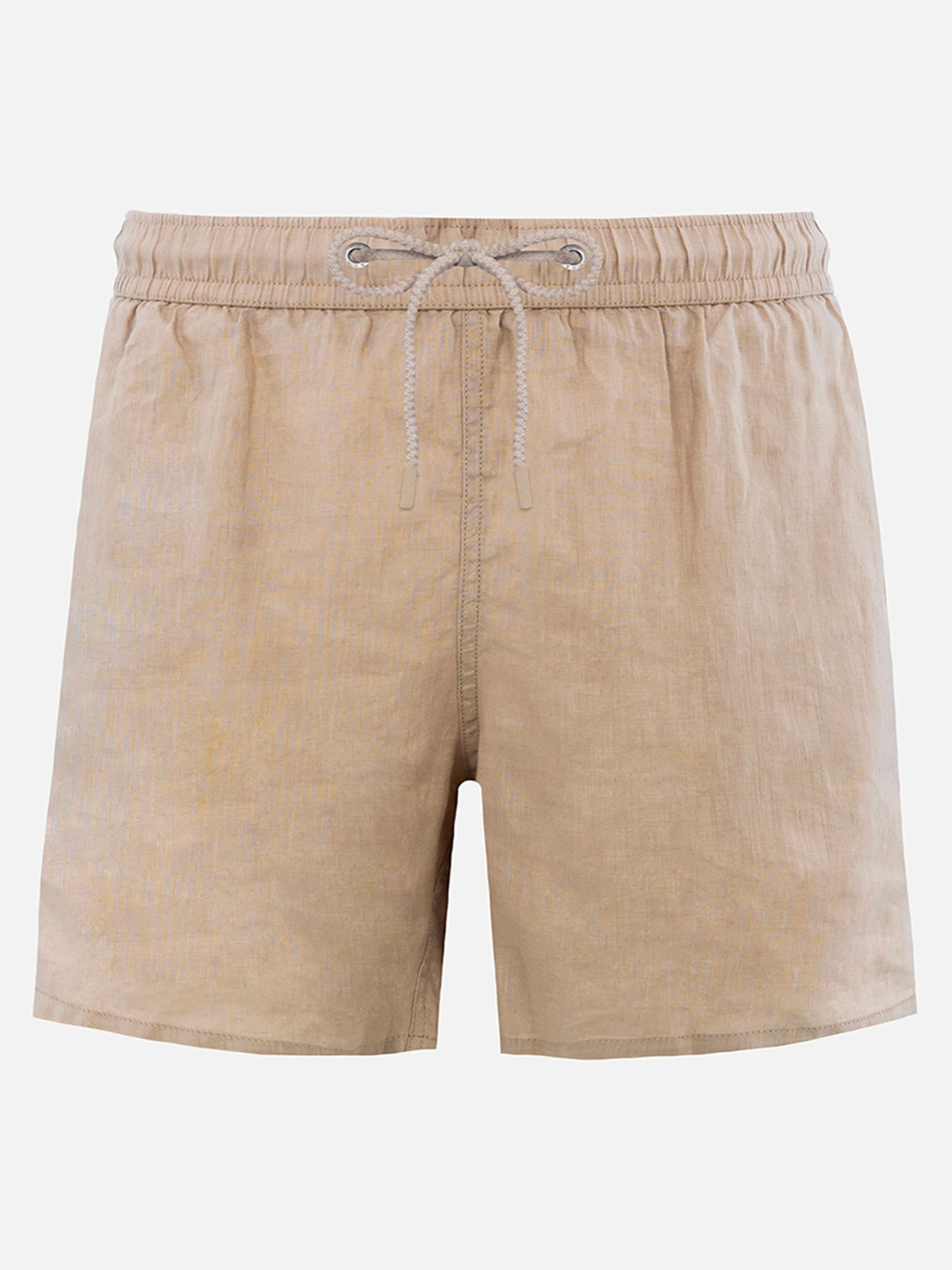 Costume mare Gustavia in lino beige tinta unita