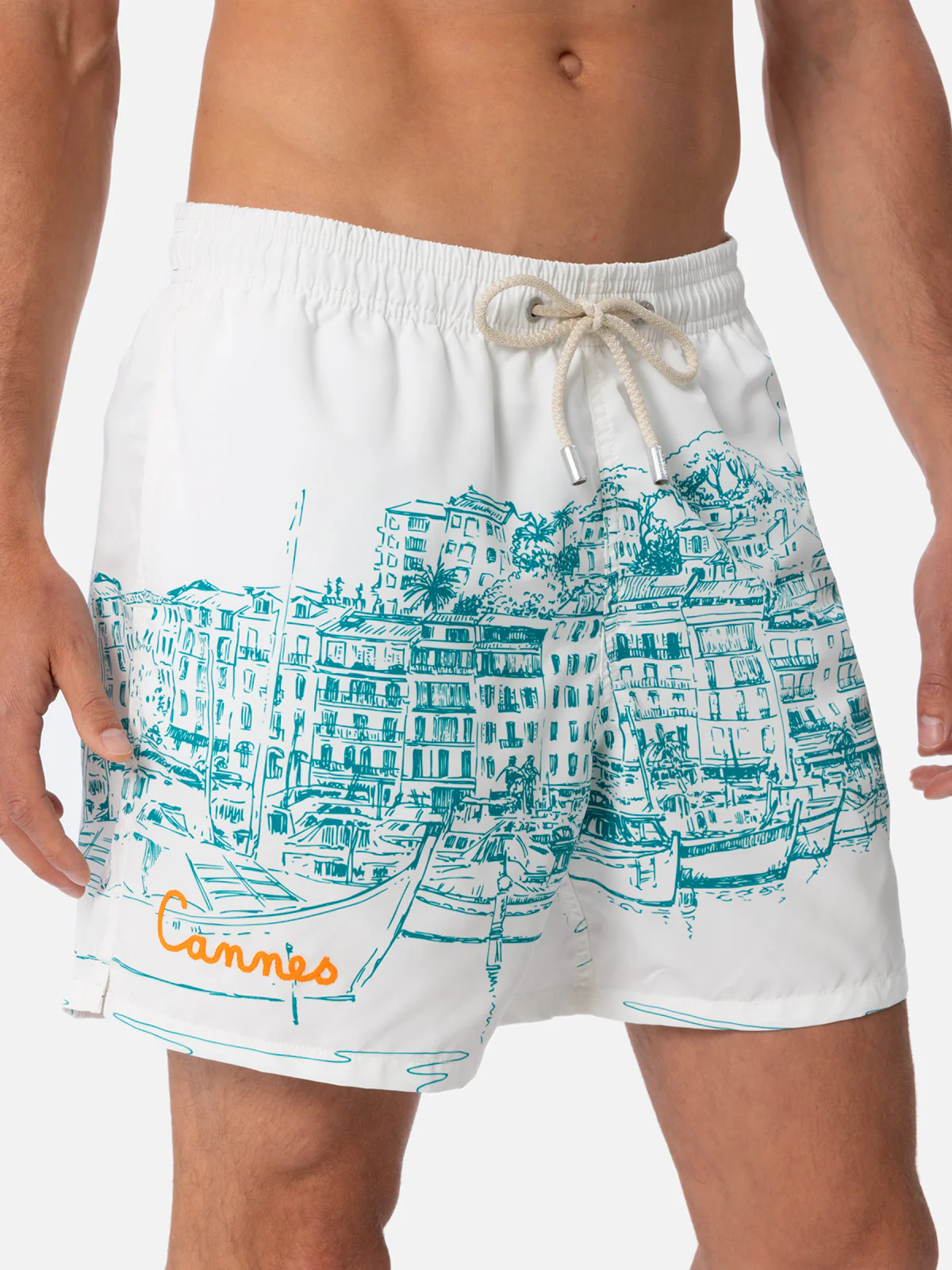 Costume mare lunghezza media Gustavia con stampa Cannes - Image 5