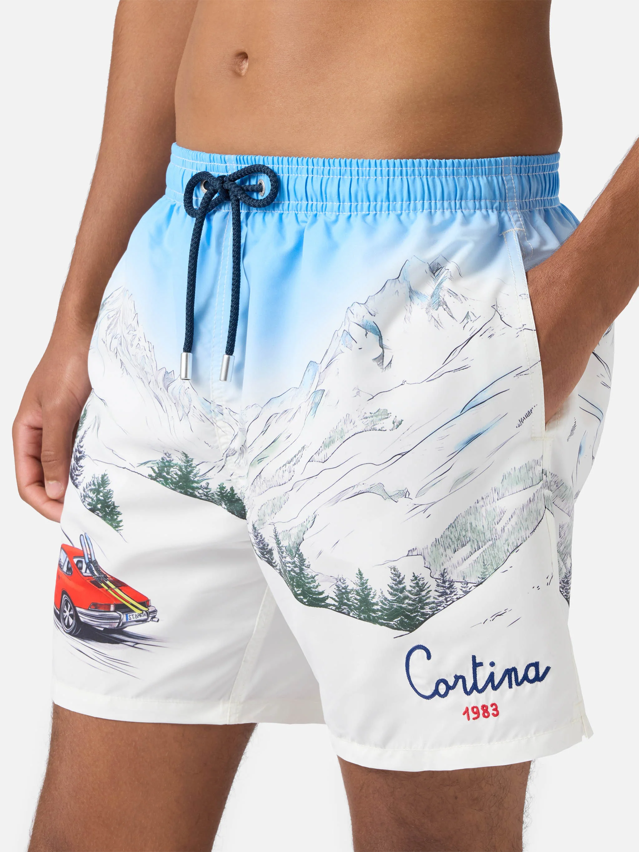 Costume mare lunghezza media Gustavia con stampa Cortina - Image 4