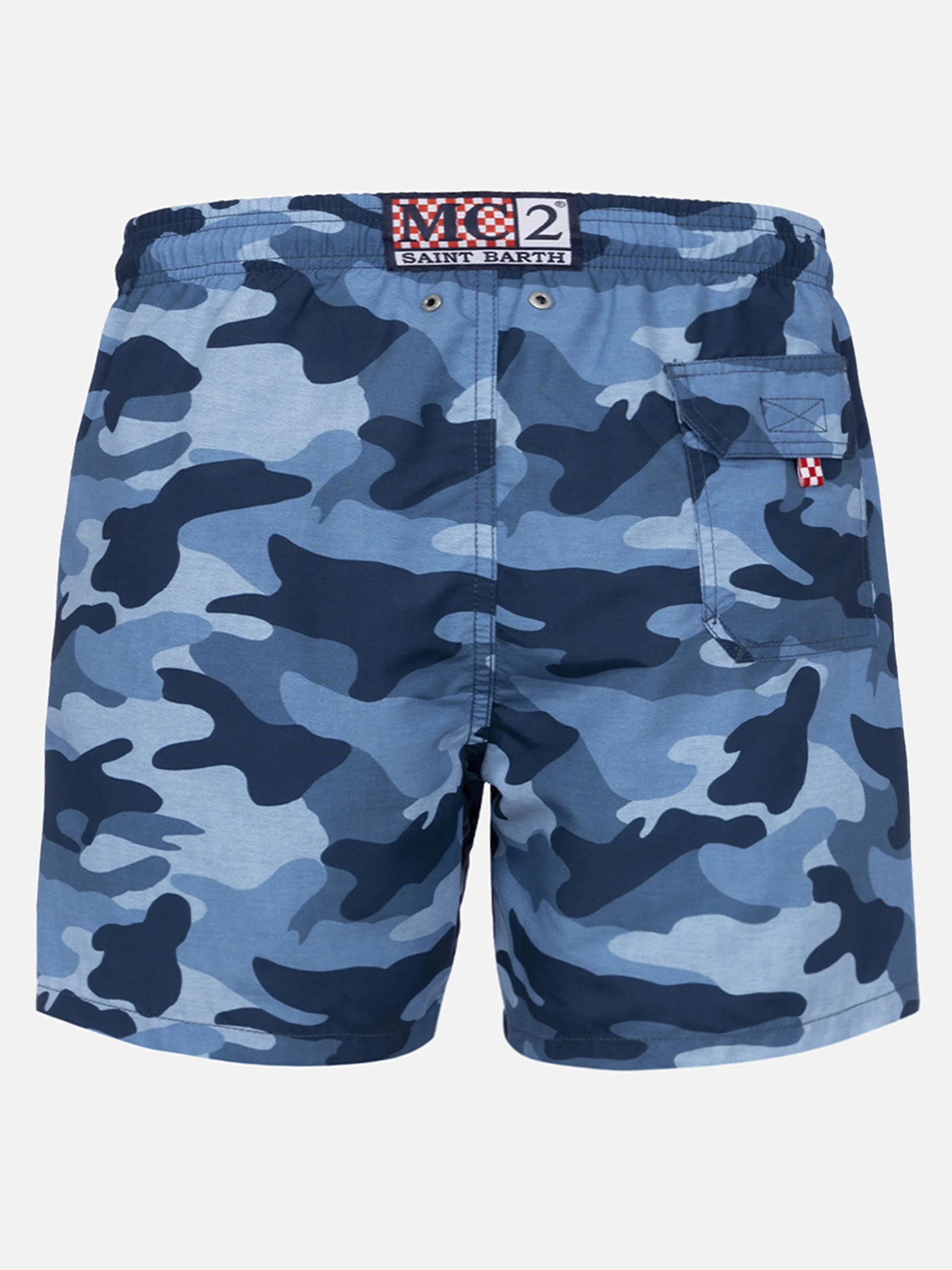 Costume mare lunghezza media Gustavia con stampa camouflage denim - Image 2