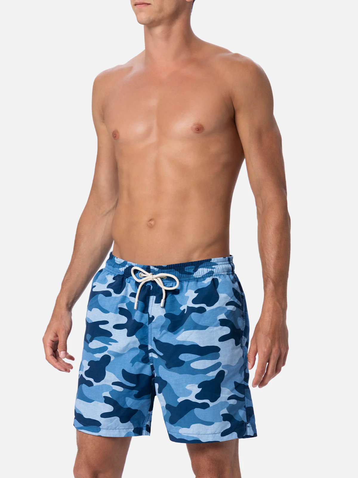 Costume mare lunghezza media Gustavia con stampa camouflage denim - Image 3