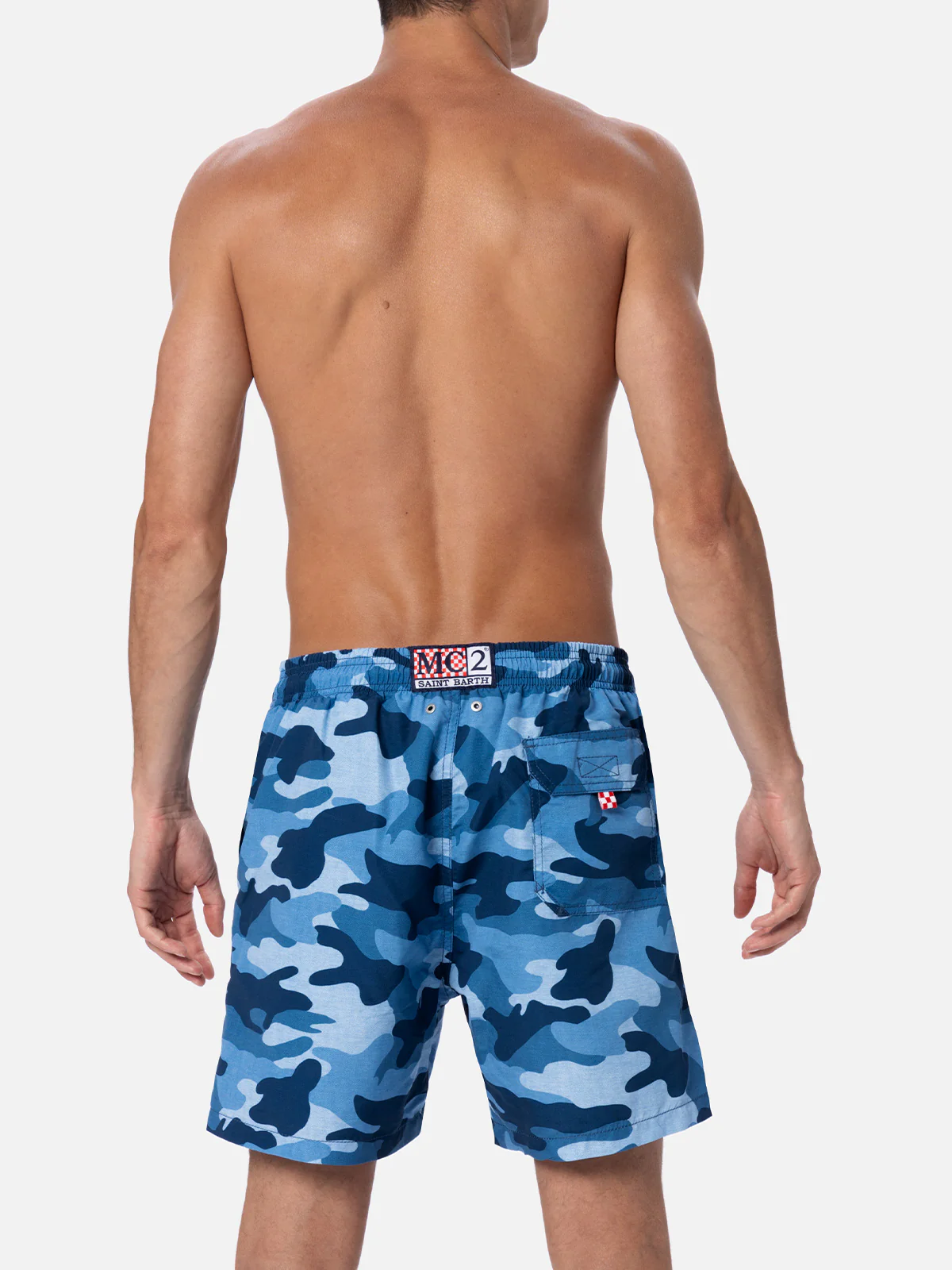 Costume mare lunghezza media Gustavia con stampa camouflage denim - Image 5