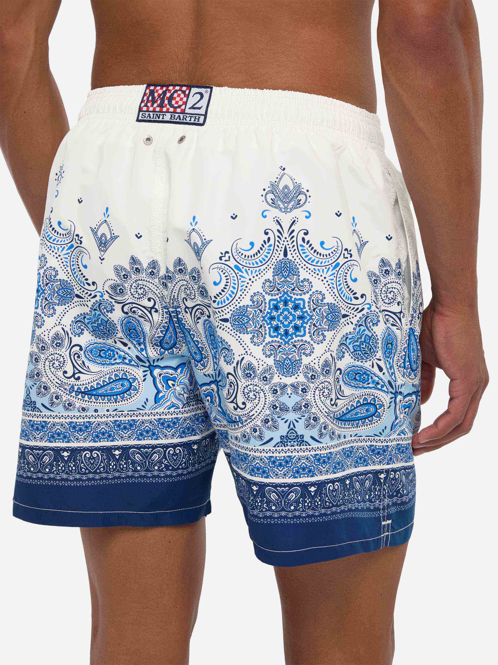 Costume mare lunghezza media Gustavia con stampa paisley - Image 6