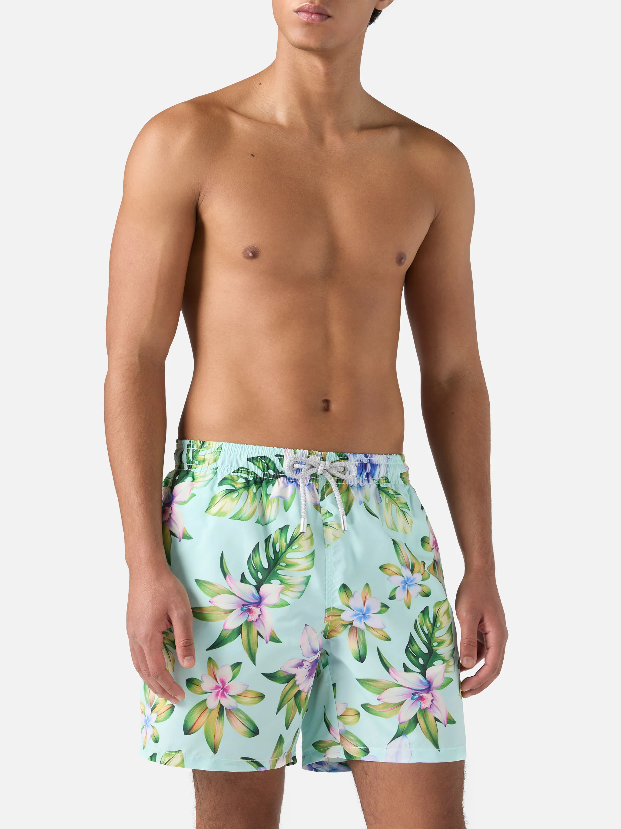 Costume mare lunghezza media Gustavia con stampa tropicale - Image 3