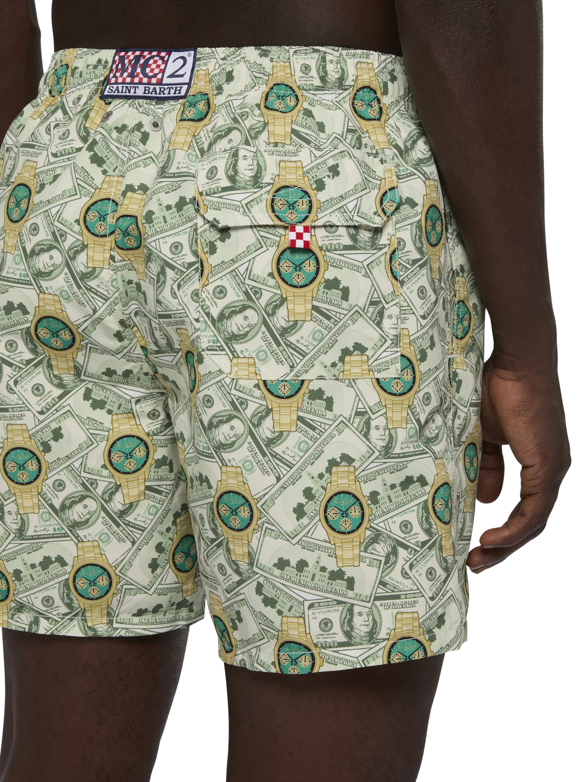 Costume mare lunghezza media Gustavia con stampa orologi - Image 6