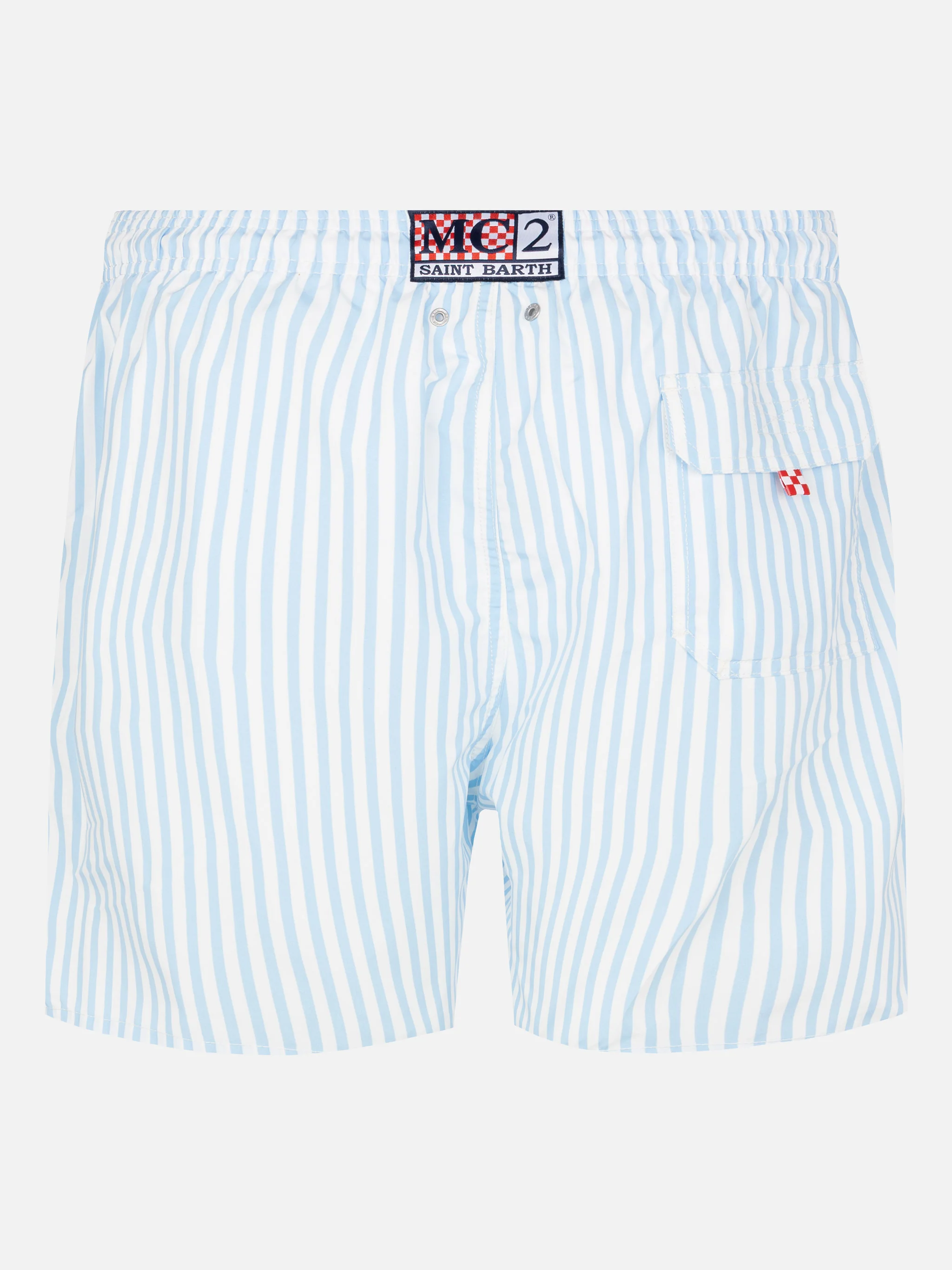 Costume mare lunghezza media Gustavia a righe con ricamo St. Barth - Image 2