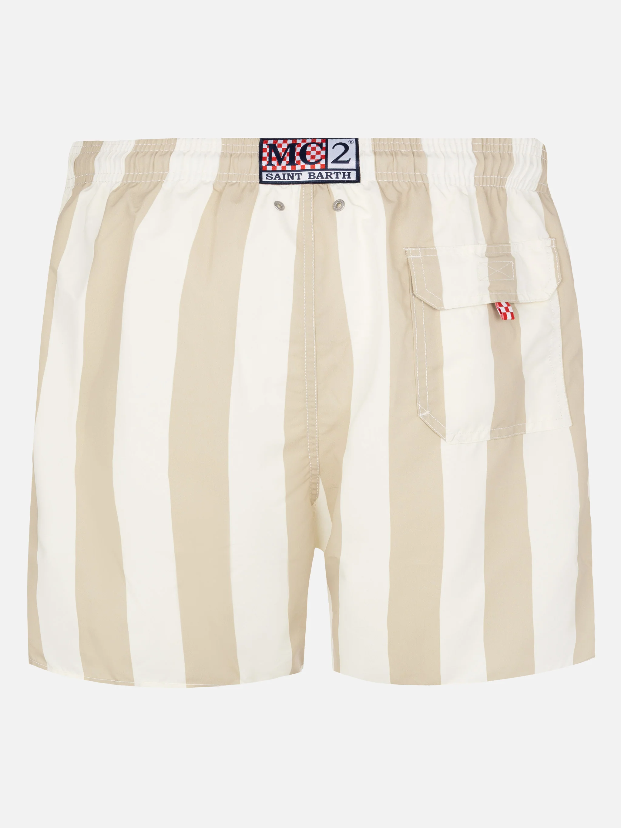 Costume mare lunghezza media Gustavia a righe con ricamo St. Barth - Image 2