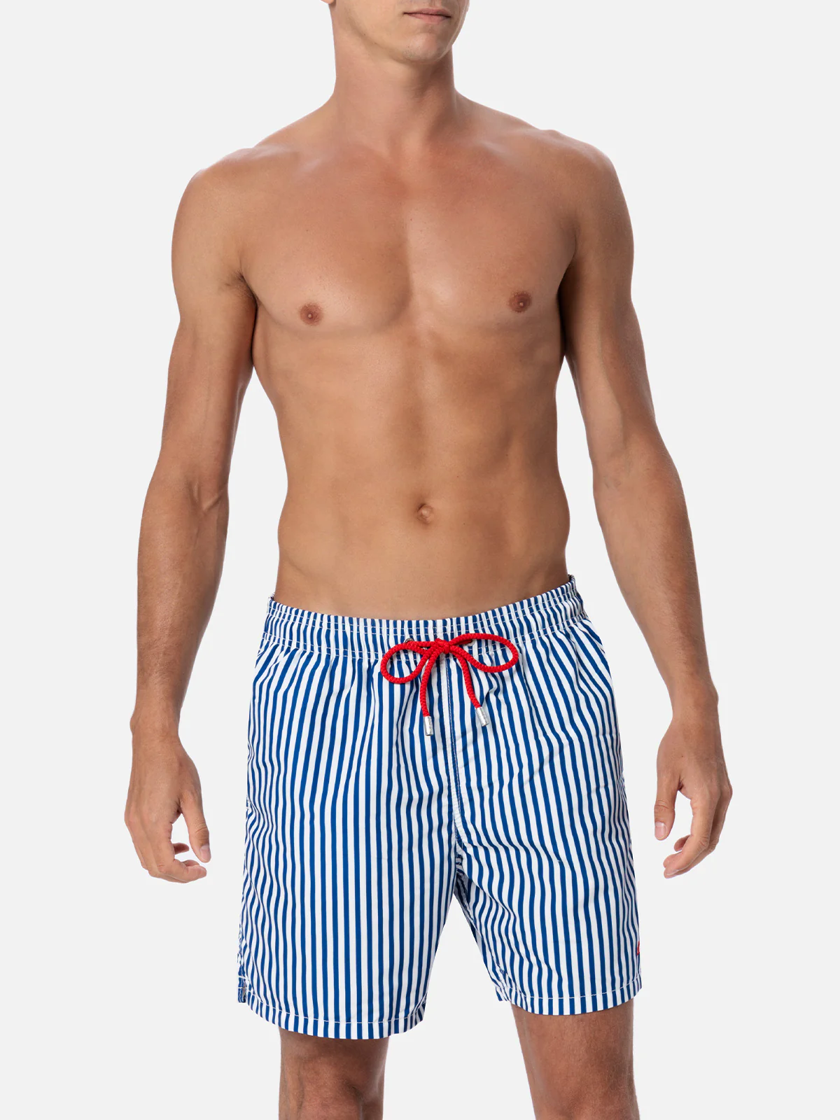 Costume mare lunghezza media Gustavia a righe con ricamo St. Barth - Image 3