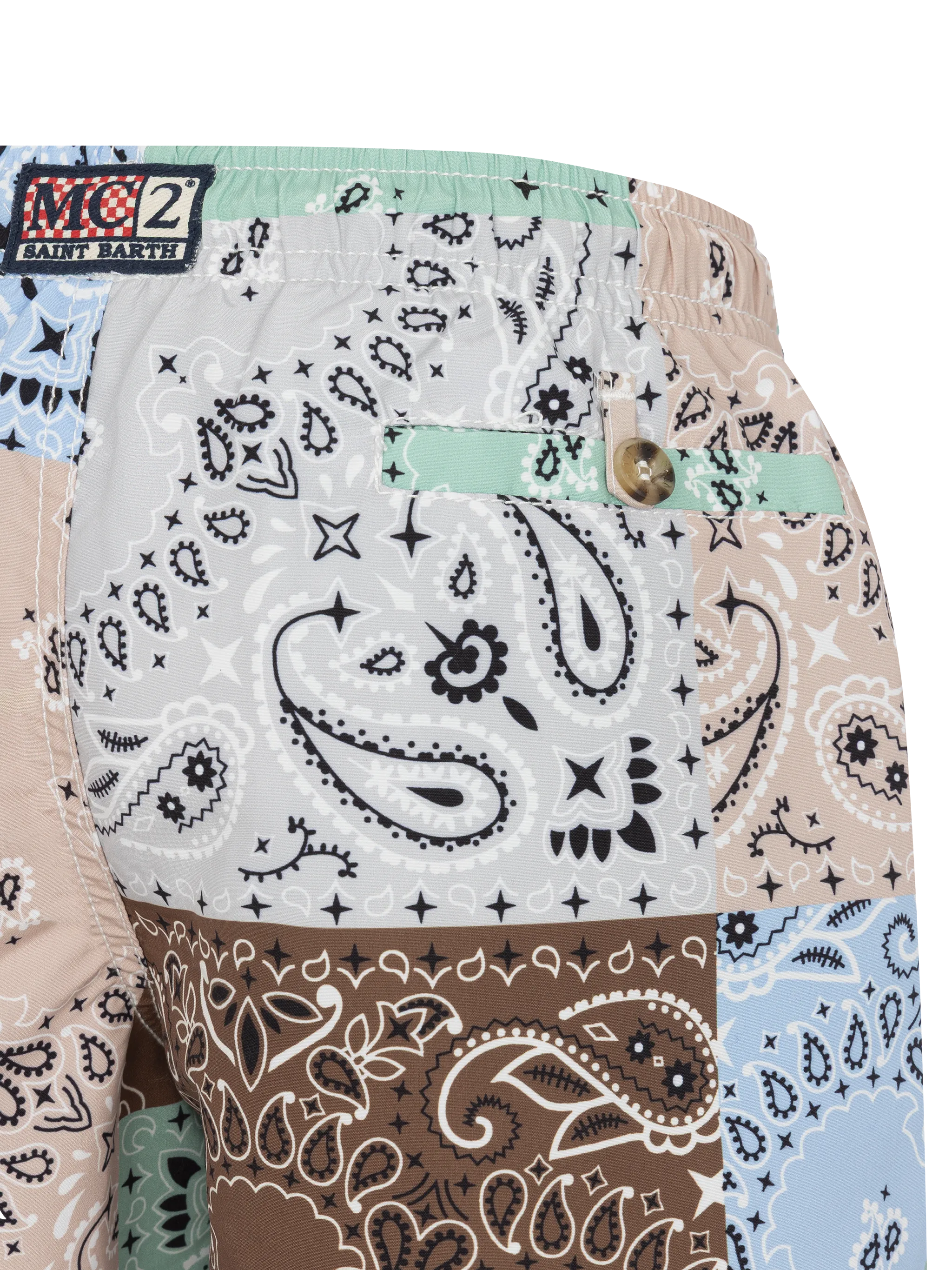 Costume mare Caprese Jr lumghezza media con stampa patch bandana - Image 3