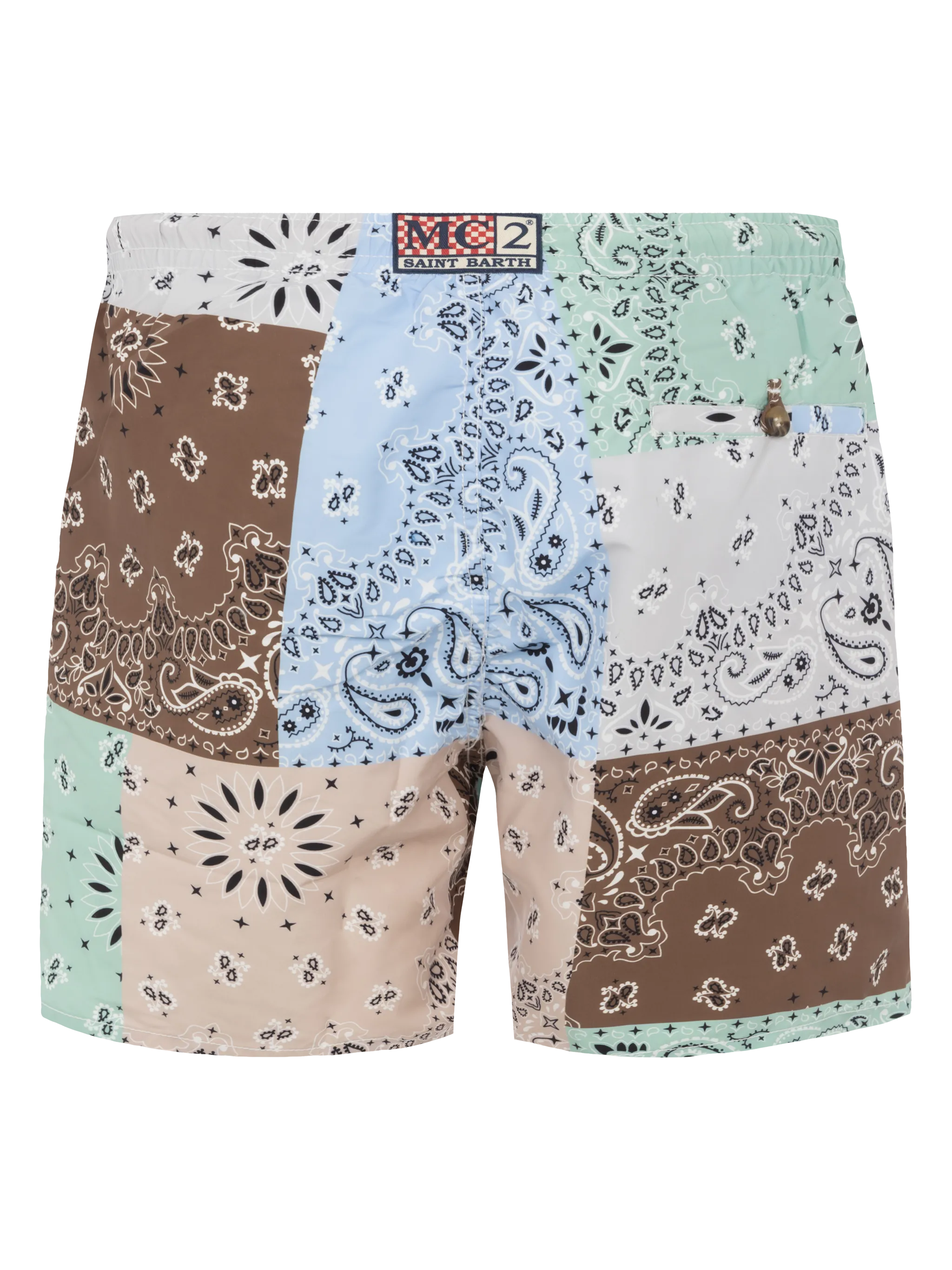 Costume mare lunghezza media Caprese con stampa bandana patch - Image 2