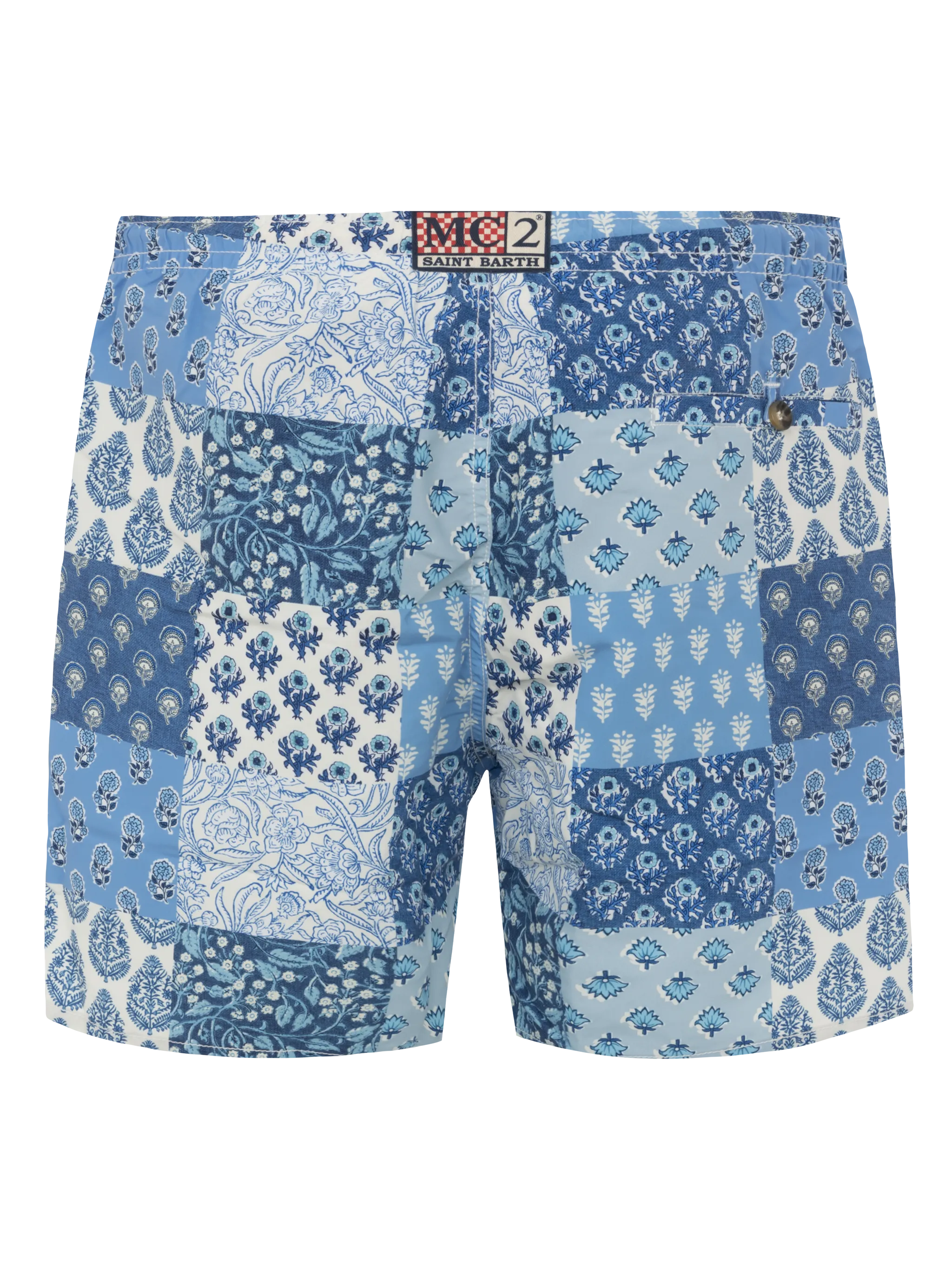 Costume mare lunghezza media Caprese con stampa fiori patch - Image 2