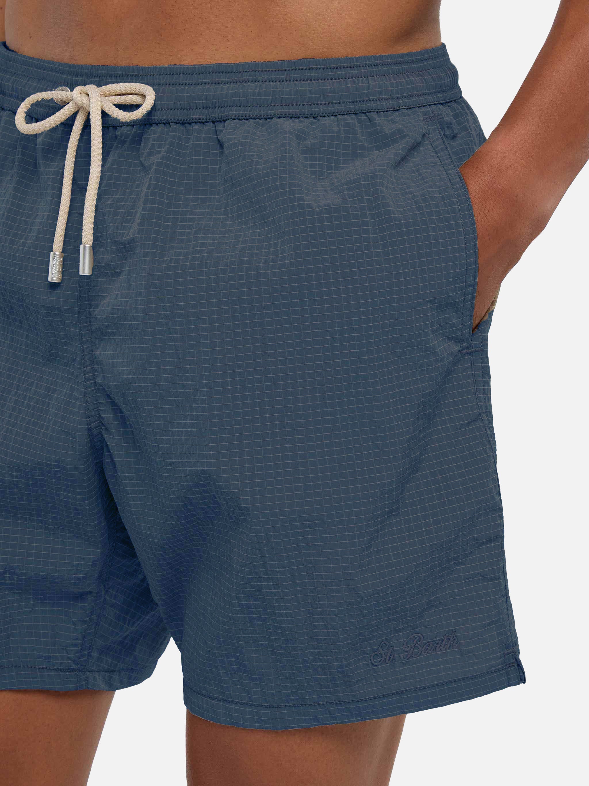 Costume da bagno Katch lunghezza media in tessuto ripstop blu navy - Image 4