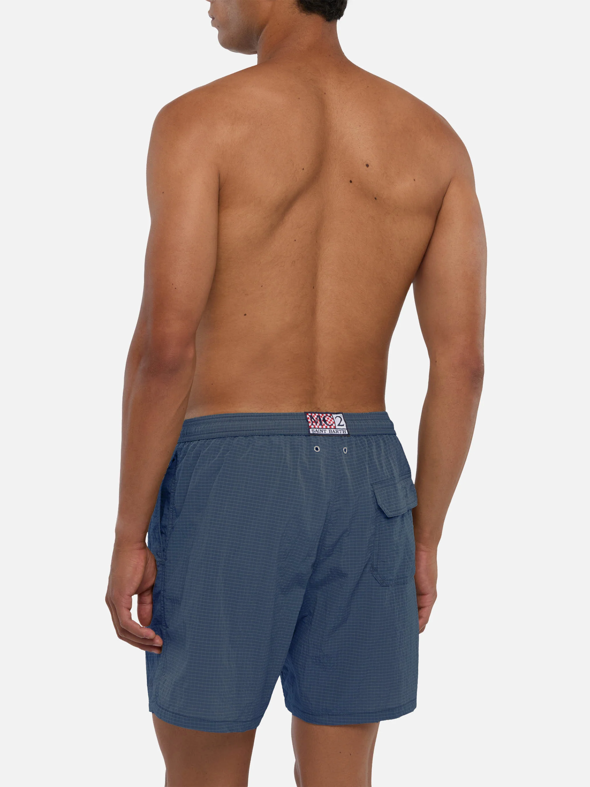 Costume da bagno Katch lunghezza media in tessuto ripstop blu navy - Image 5