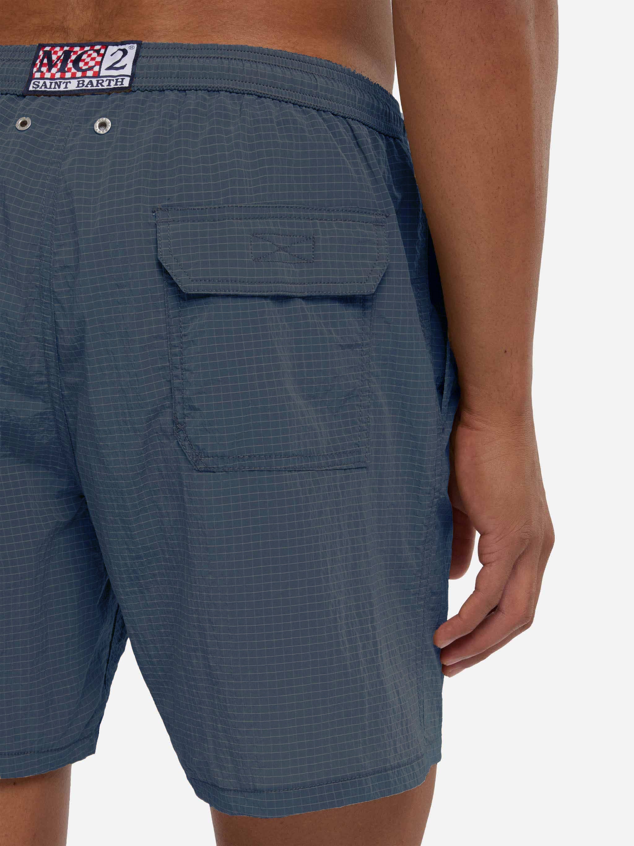 Costume da bagno Katch lunghezza media in tessuto ripstop blu navy - Image 6