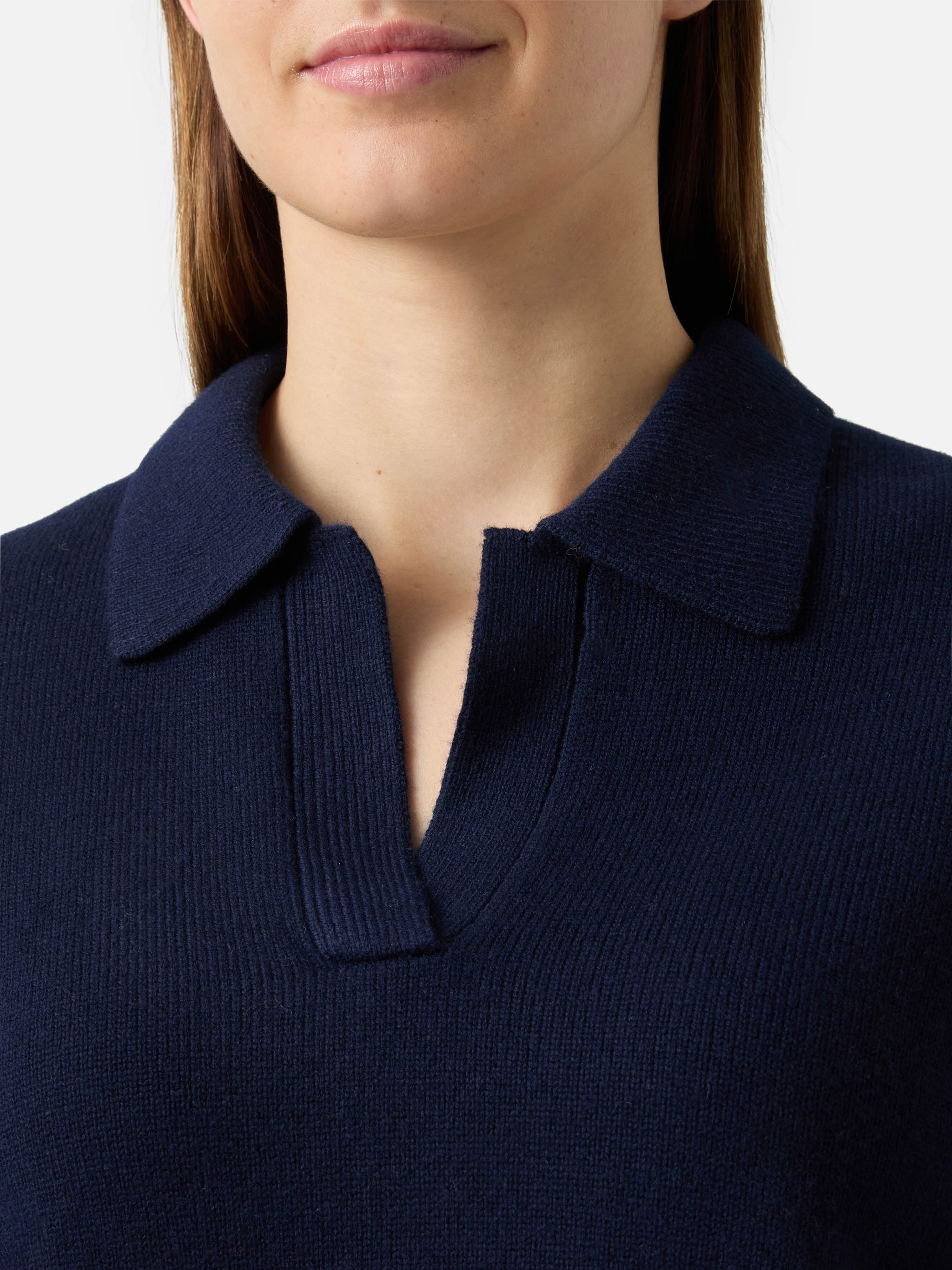 Maglione in lana Eze blu notte con collo a polo - Image 2