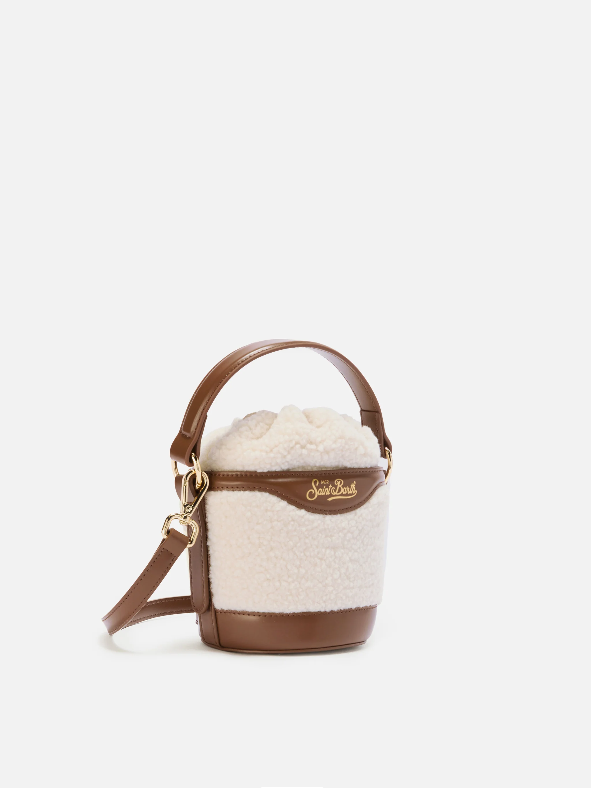 Borsa a secchiello Mila Teddy in sherpa bianco - Image 3