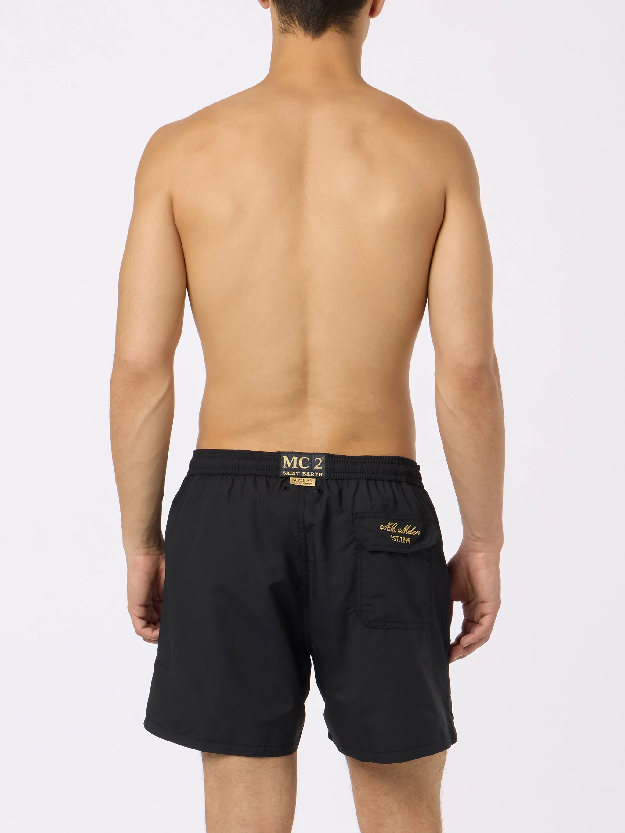 Costume classico leggero Patmos nero con patch Milan 125 | AC MILAN 125 SPECIAL EDITION - Image 4