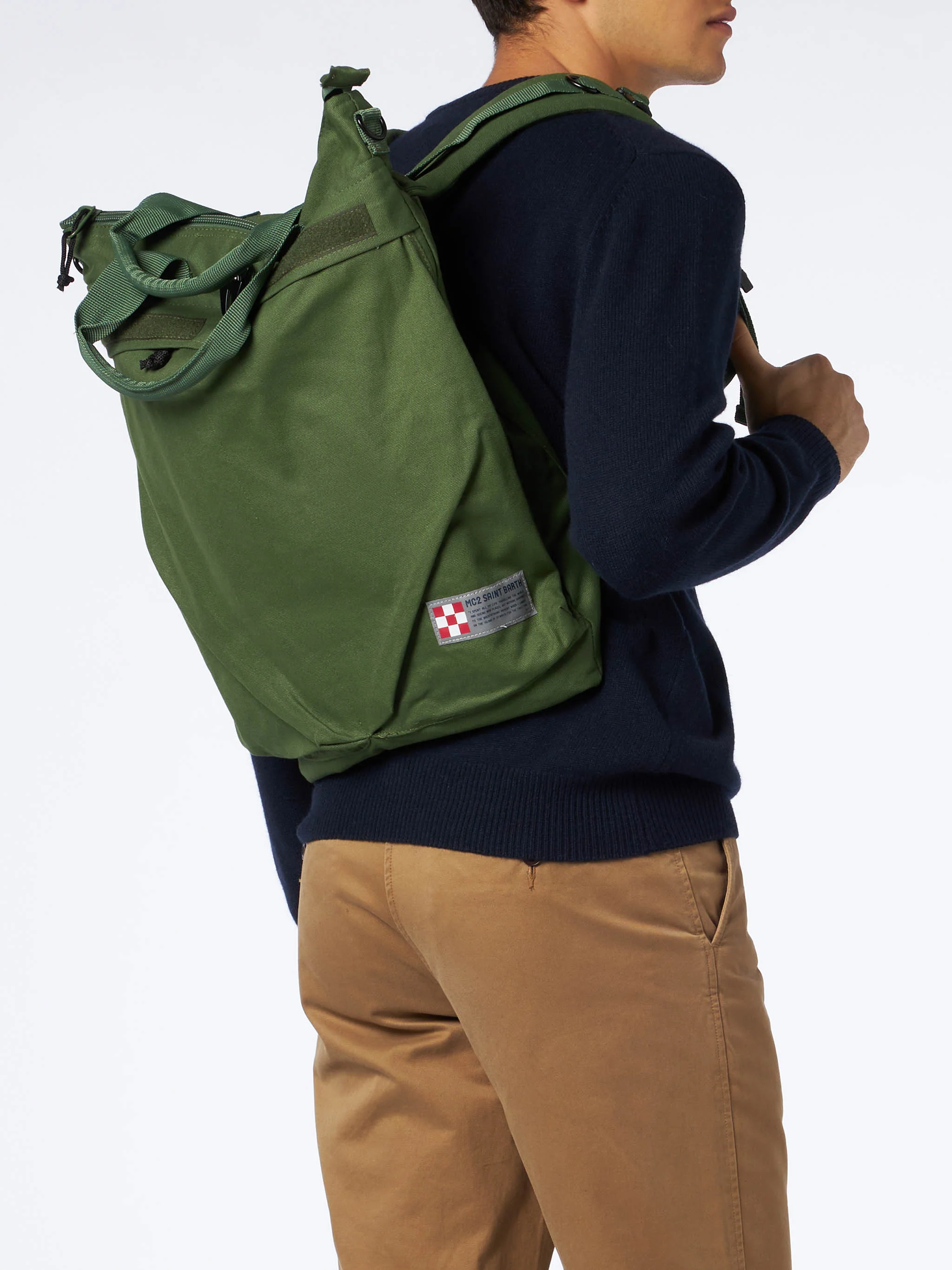 Zaino in tela verde militare - Image 2