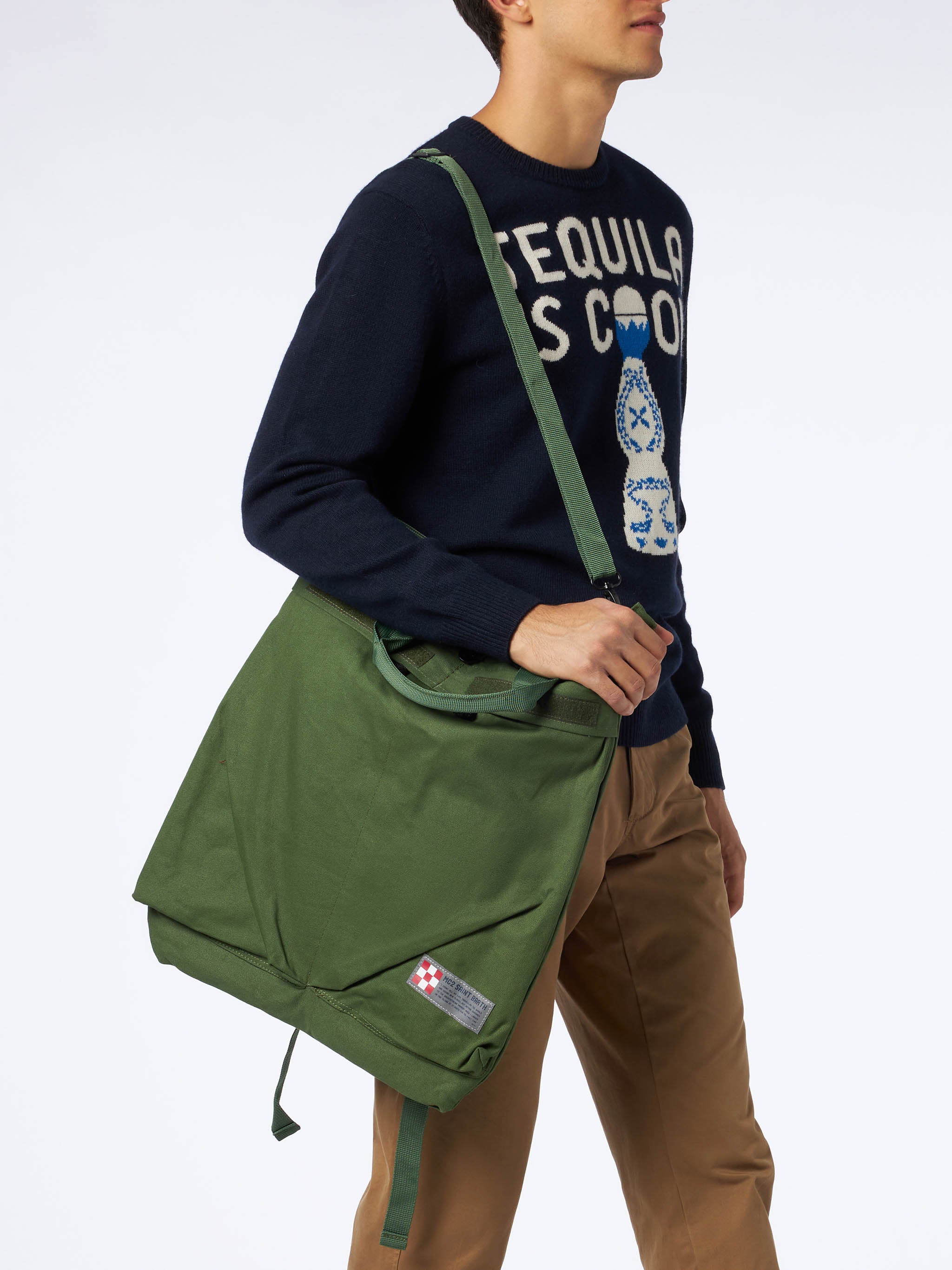 Zaino in tela verde militare - Image 4