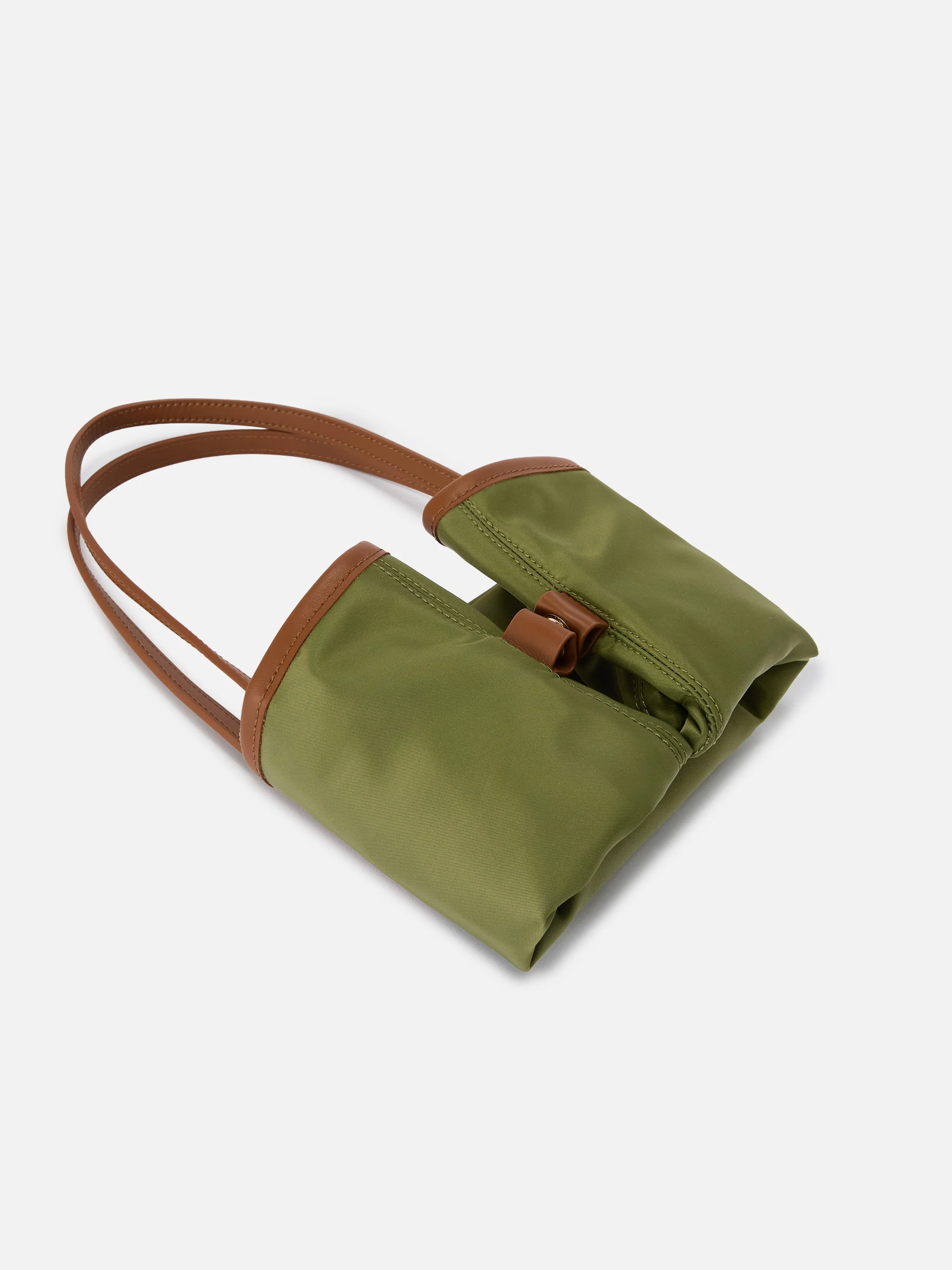 Borsa City medium in nylon verde militare - Image 6