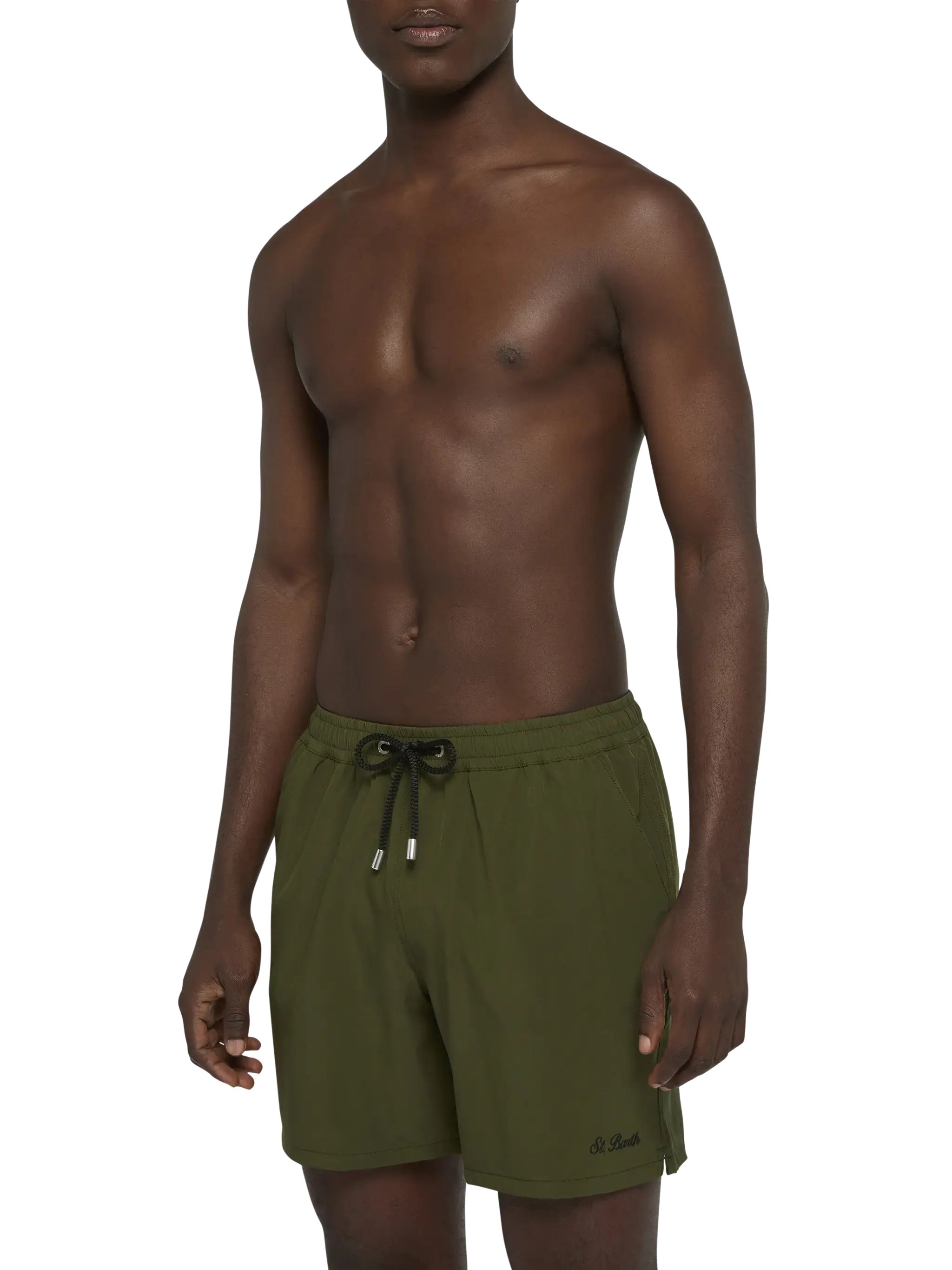 Costume mare Comfort verde militare con ricamo St. Barth - Image 3