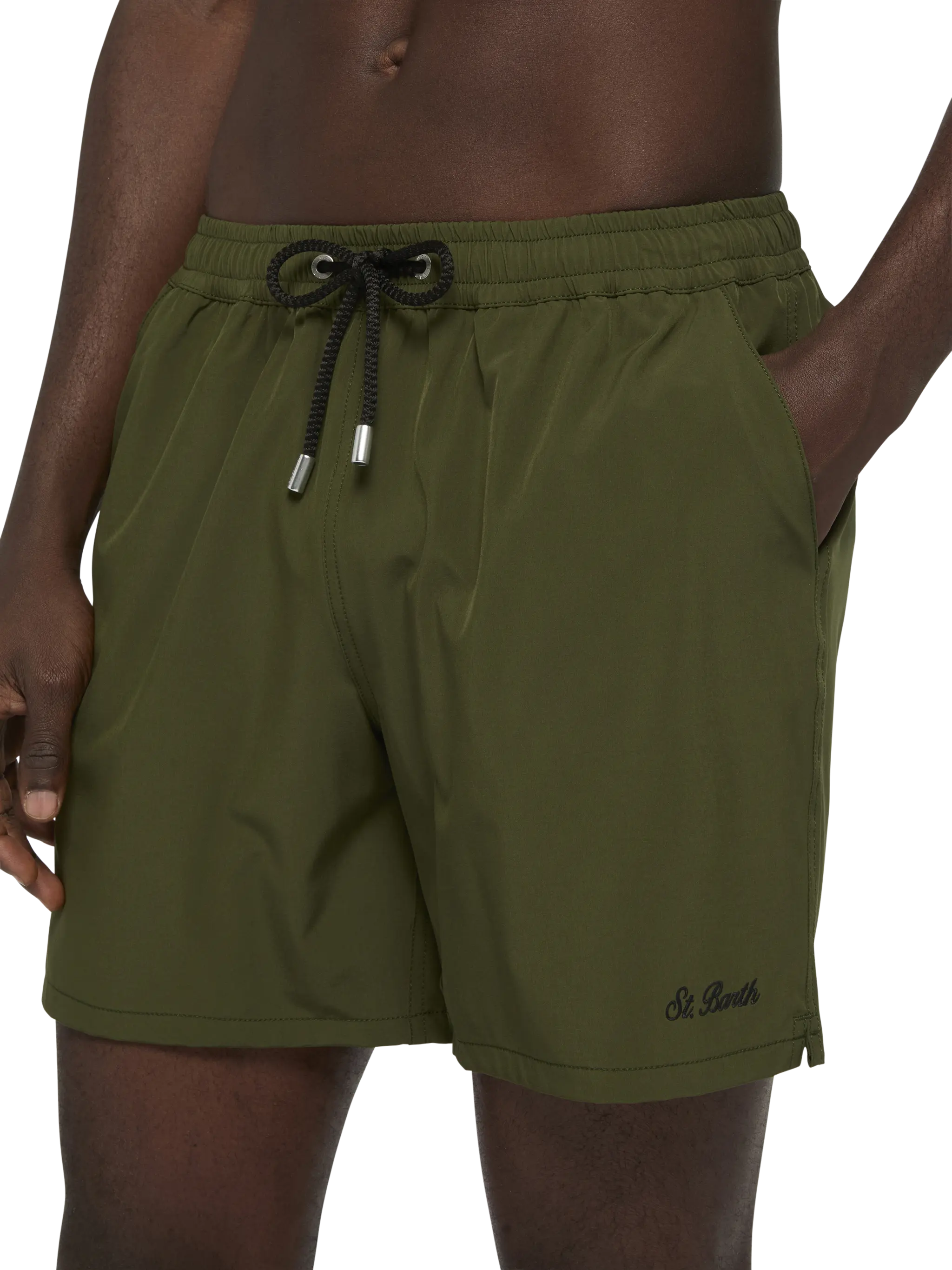 Costume mare Comfort verde militare con ricamo St. Barth - Image 4