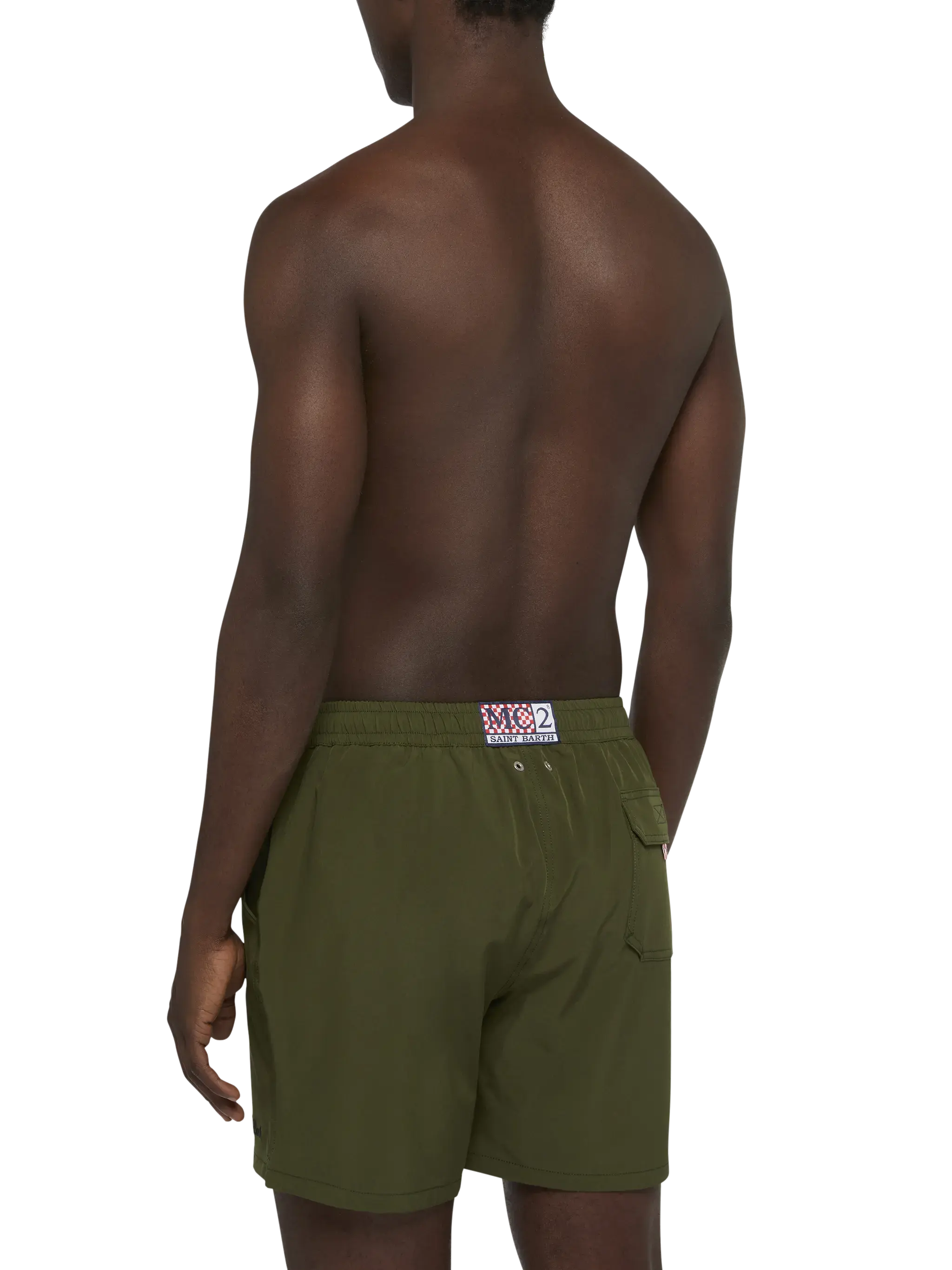 Costume mare Comfort verde militare con ricamo St. Barth - Image 5