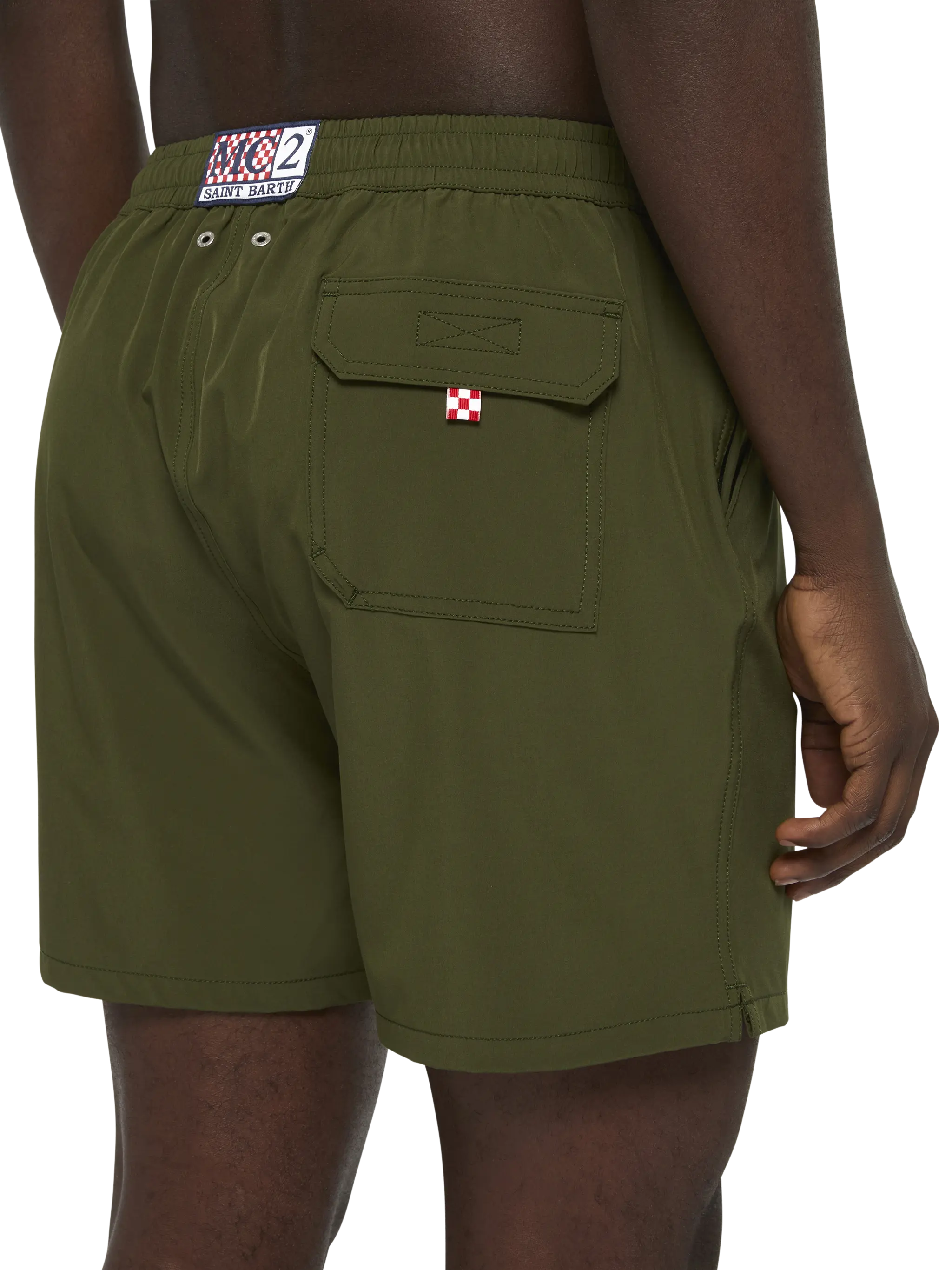 Costume mare Comfort verde militare con ricamo St. Barth - Image 6
